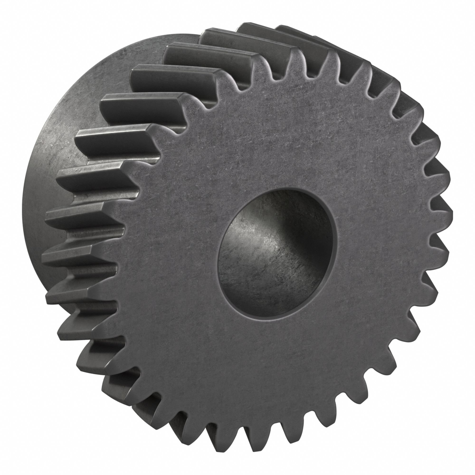 Ground Helical Gear: Left Hand, Module m 1, Black Oxide-Coated Except Teeth, 30 Teeth