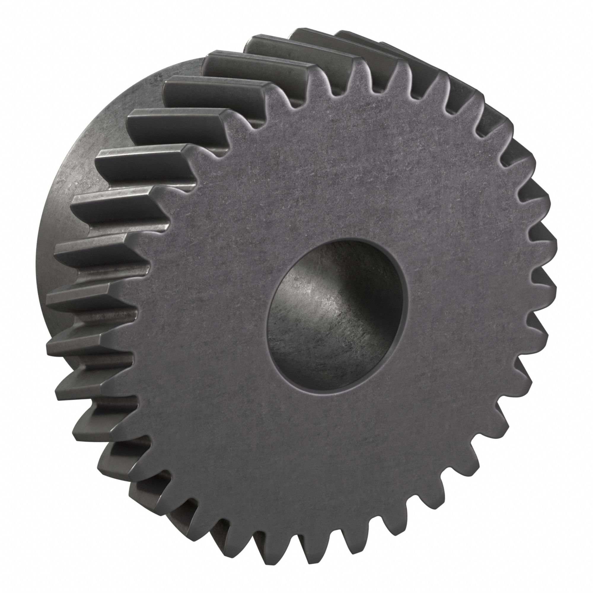 Ground Helical Gear: Left Hand, Module m 1, Black Oxide-Coated Except Teeth, 32 Teeth