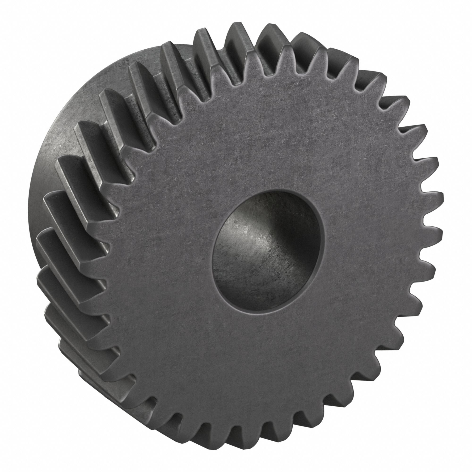 Ground Helical Gear: Right Hand, Module m 1, Black Oxide-Coated Except Teeth, 32 Teeth