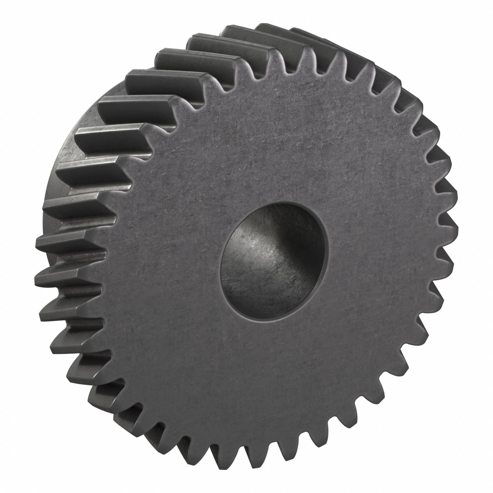 Ground Helical Gear: Left Hand, Module m 1, Black Oxide-Coated Except Teeth, 35 Teeth