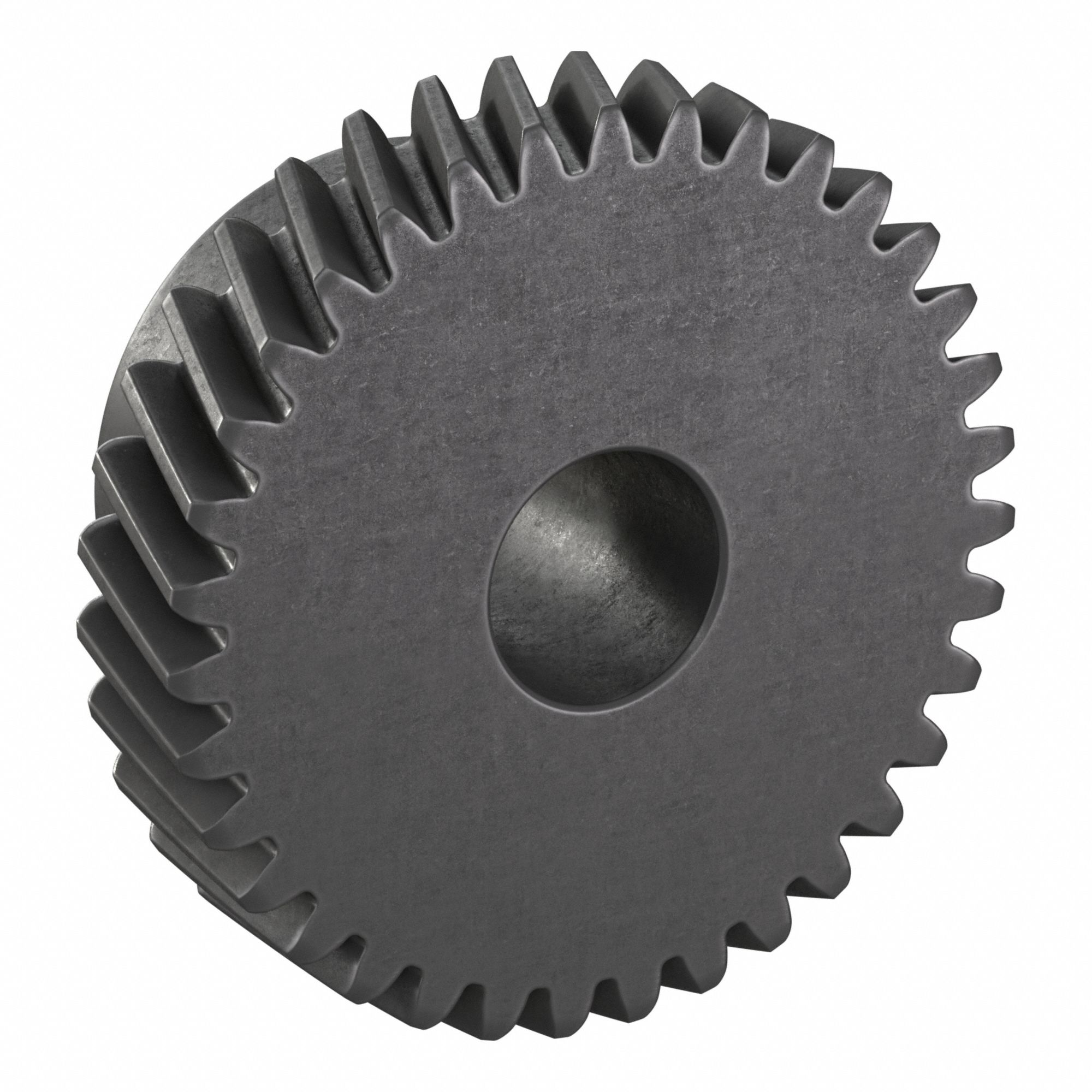 Ground Helical Gear: Right Hand, Module m 1, Black Oxide-Coated Except Teeth, 35 Teeth