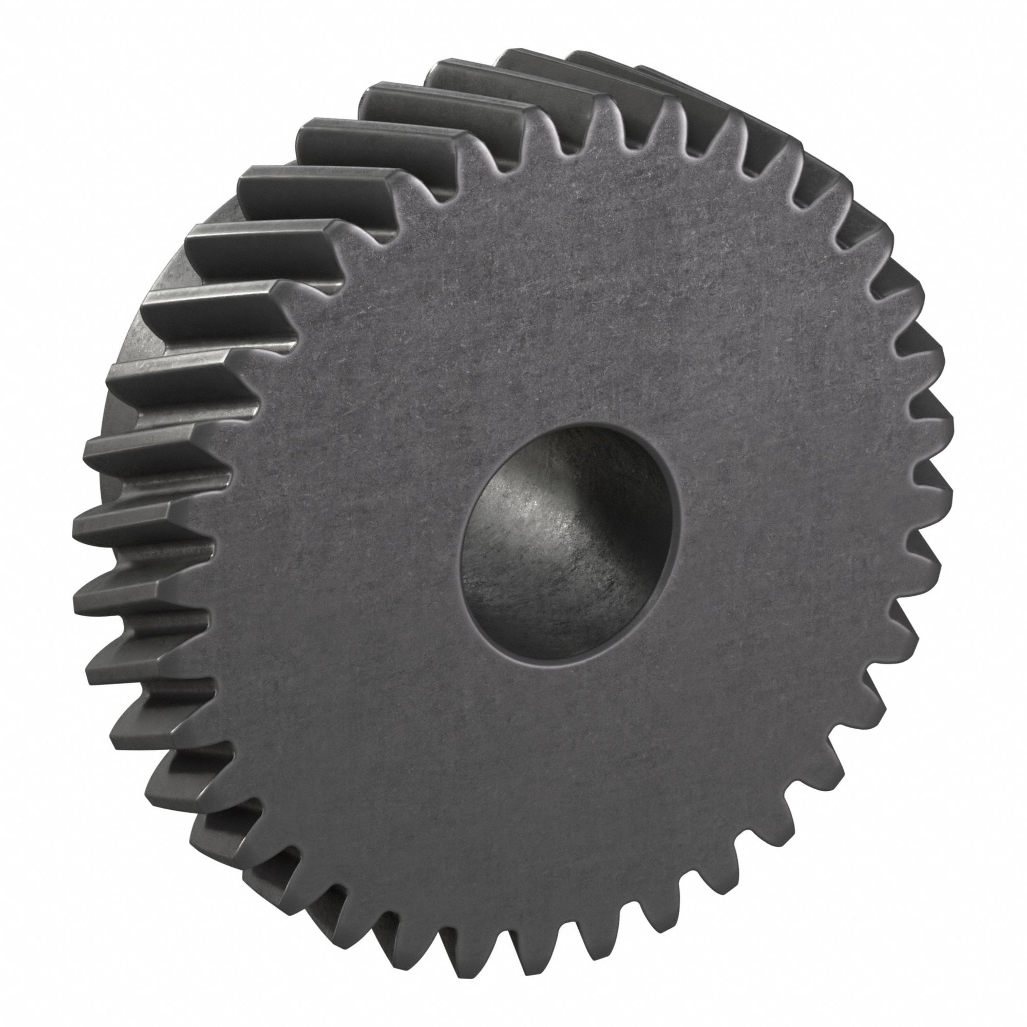 Ground Helical Gear: Left Hand, Module m 1, Black Oxide-Coated Except Teeth, 36 Teeth