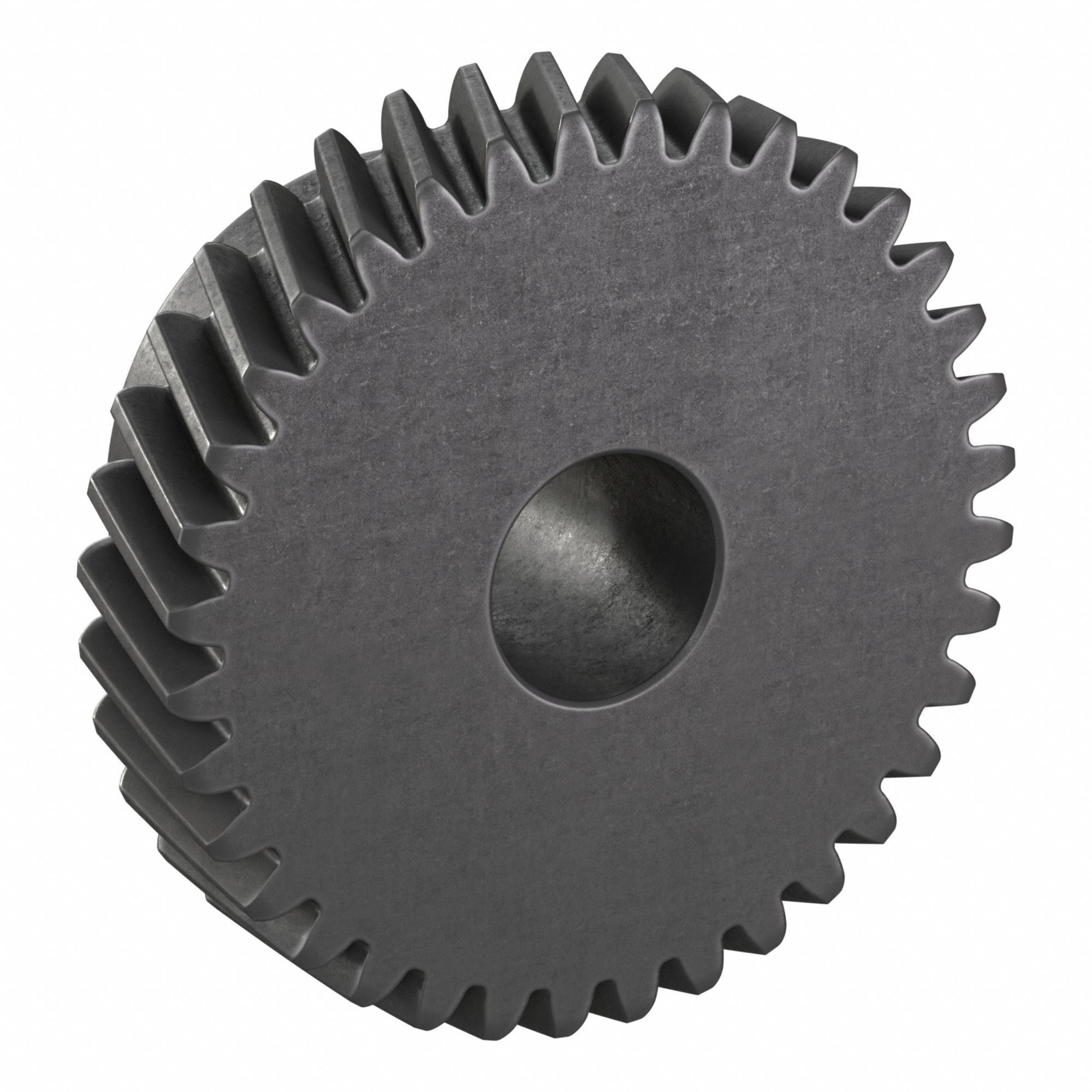 Ground Helical Gear: Right Hand, Module m 1, Black Oxide-Coated Except Teeth, 36 Teeth