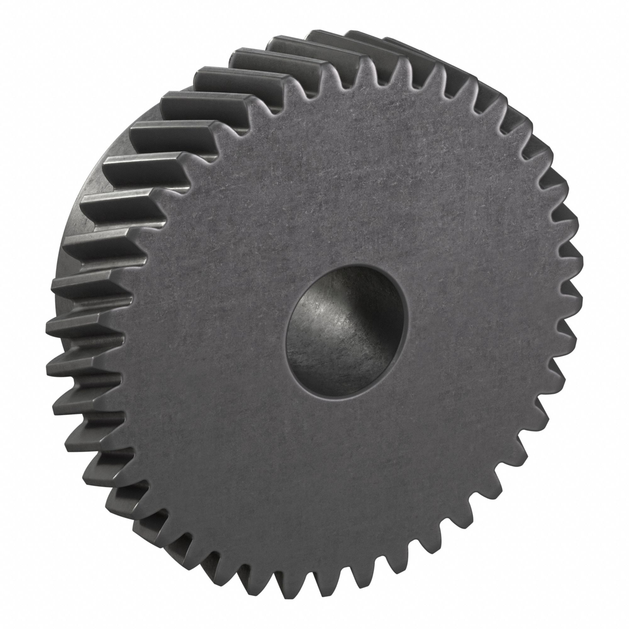 Ground Helical Gear: Left Hand, Module m 1, Black Oxide-Coated Except Teeth, 40 Teeth