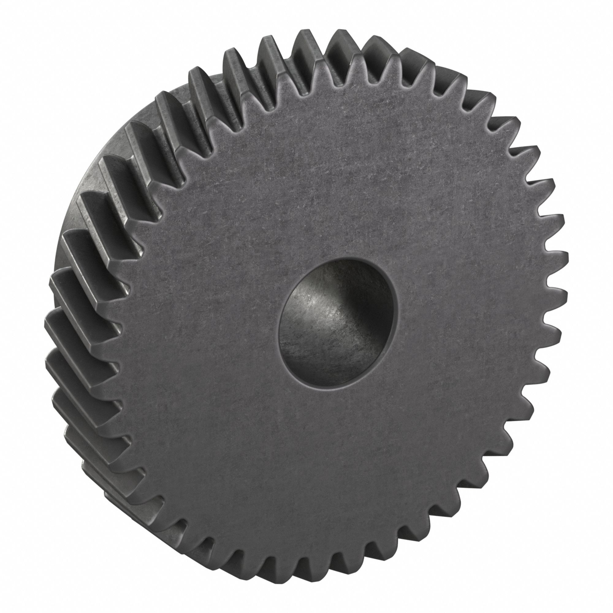 Ground Helical Gear: Right Hand, Module m 1, Black Oxide-Coated Except Teeth, 40 Teeth