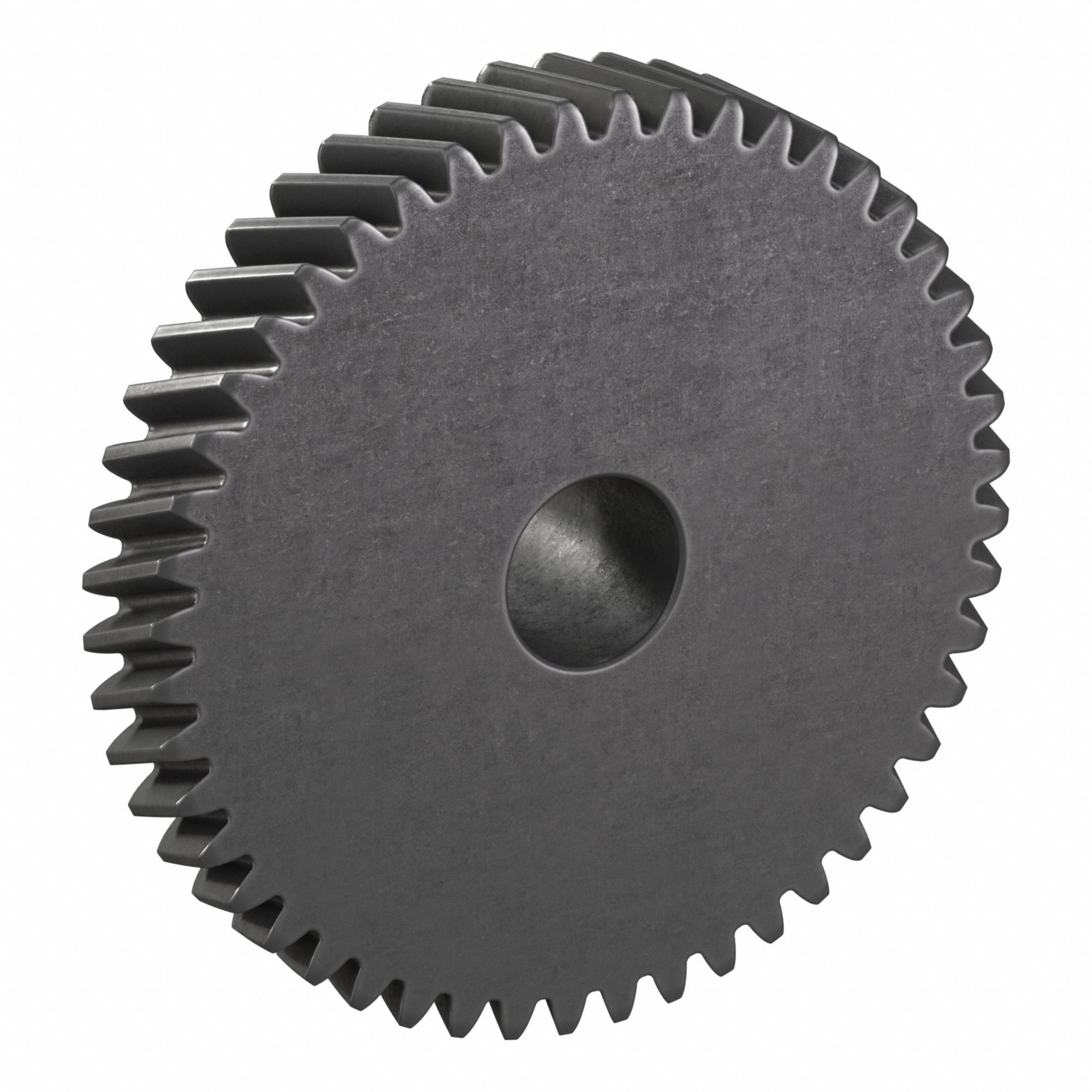 Ground Helical Gear: Left Hand, Module m 1, Black Oxide-Coated Except Teeth, 48 Teeth