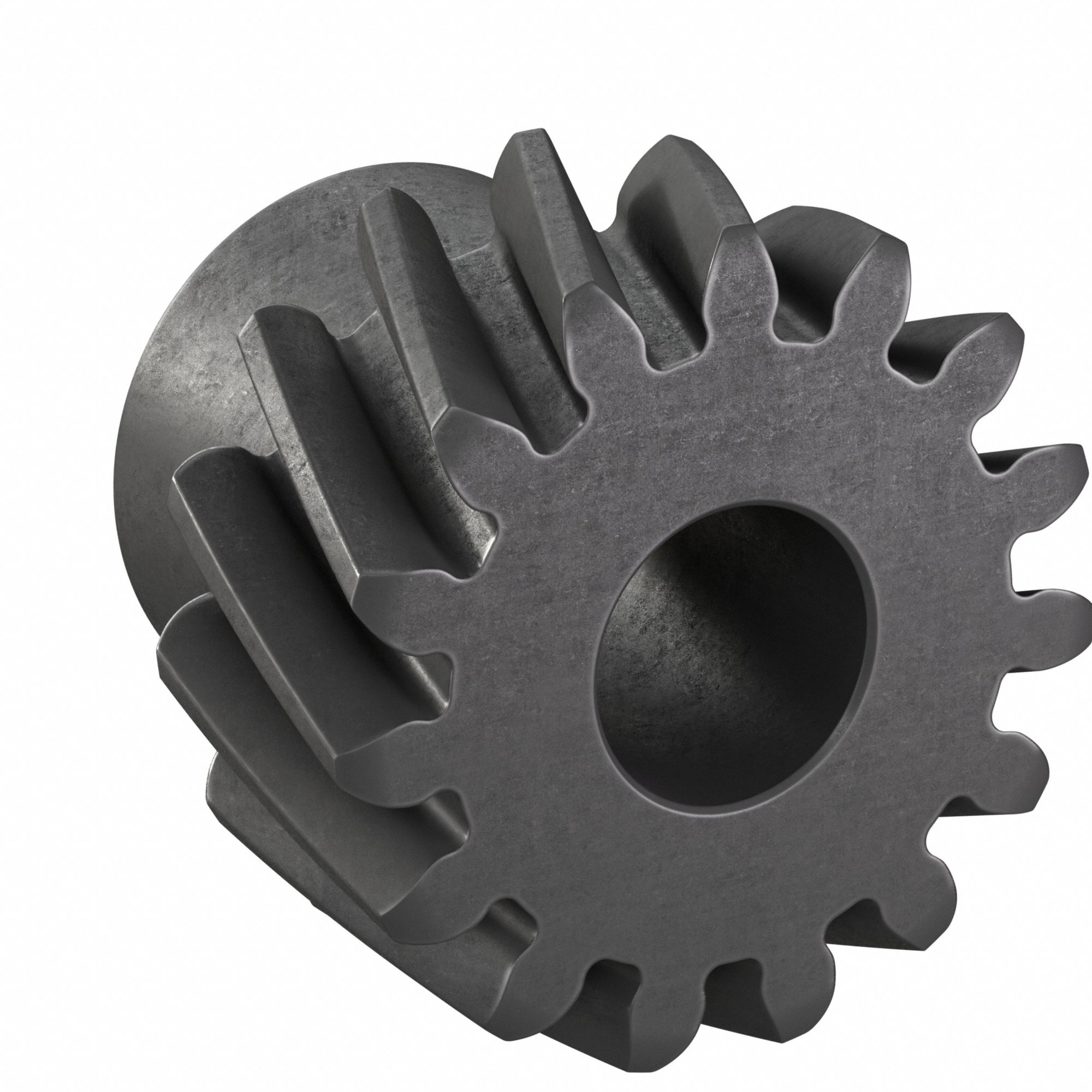 Ground Helical Gear: Right Hand, Module m 2, Black Oxide-Coated Except Teeth, 15 Teeth