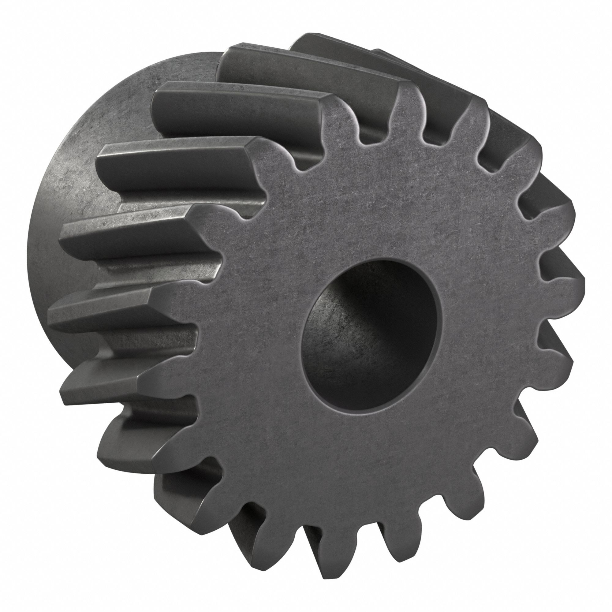 Ground Helical Gear: Left Hand, Module m 2, Black Oxide-Coated Except Teeth, 18 Teeth
