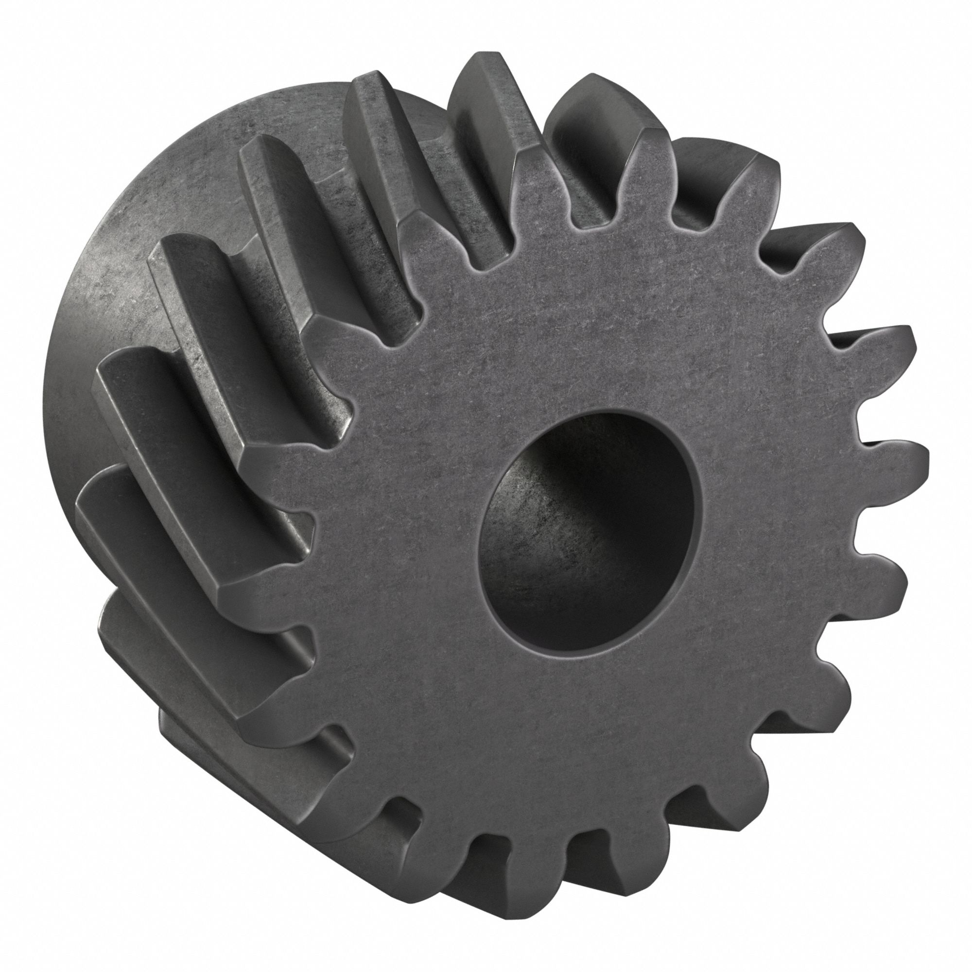 Ground Helical Gear: Right Hand, Module m 2, Black Oxide-Coated Except Teeth, 18 Teeth