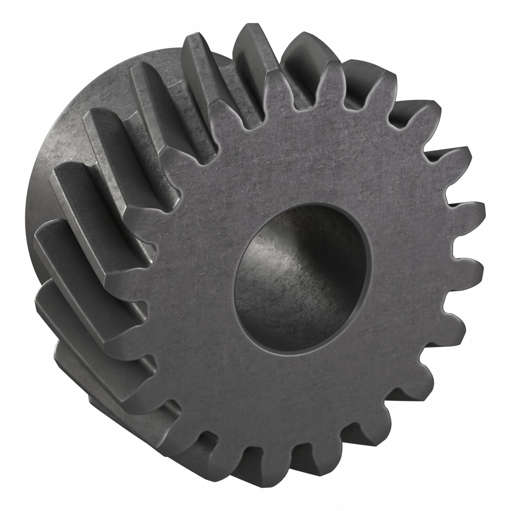 Ground Helical Gear: Right Hand, Module m 2, Black Oxide-Coated Except Teeth, 20 Teeth