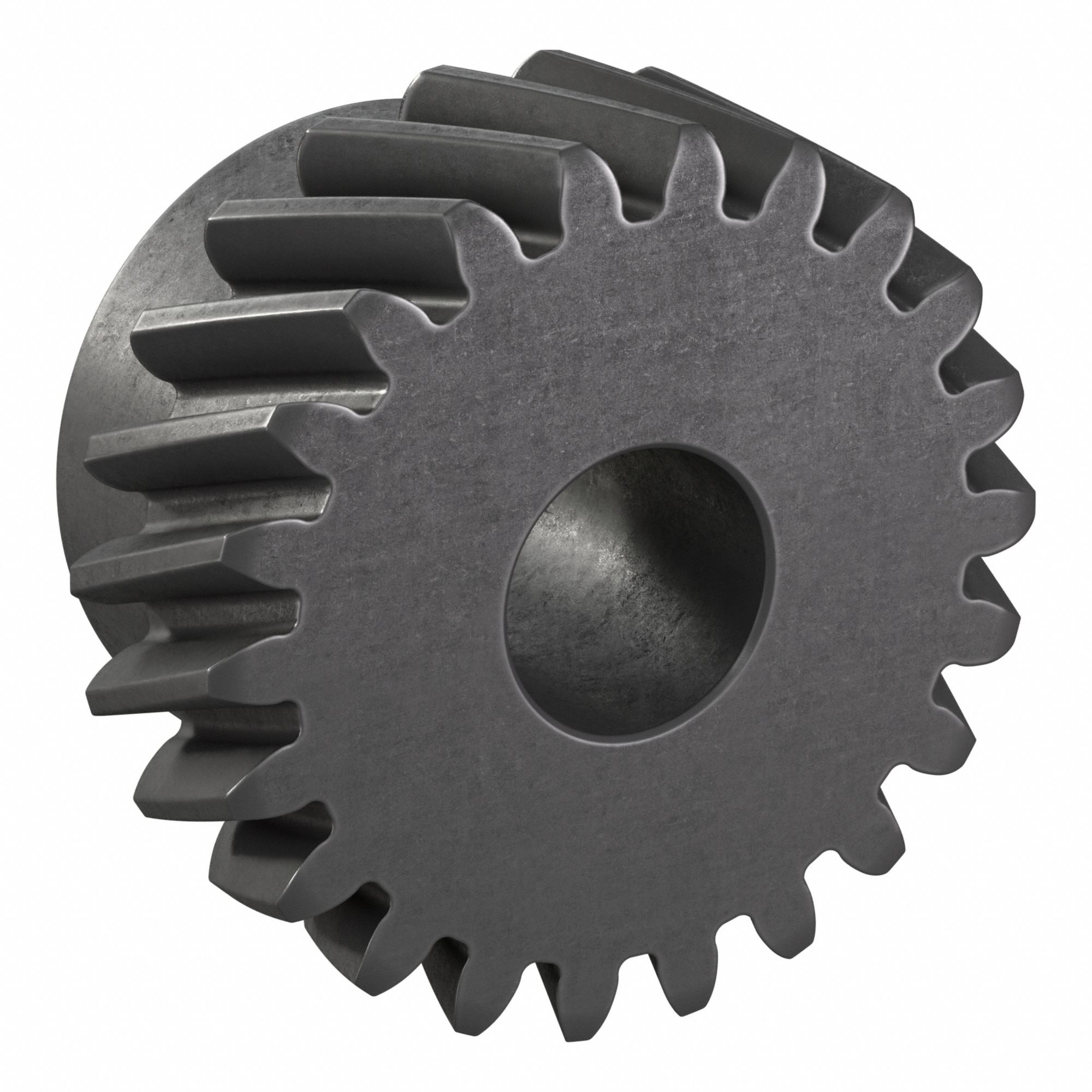 Ground Helical Gear: Left Hand, Module m 2, Black Oxide-Coated Except Teeth, 22 Teeth