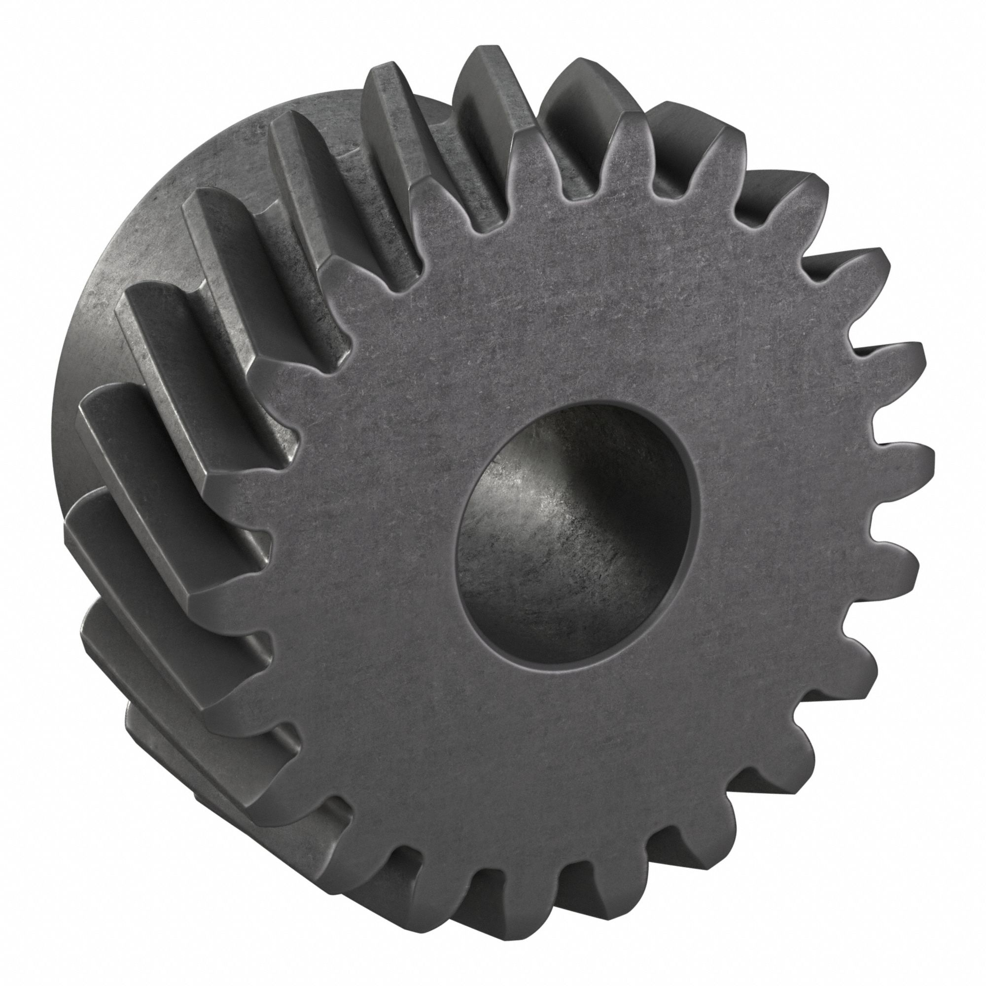 Ground Helical Gear: Right Hand, Module m 2, Black Oxide-Coated Except Teeth, 22 Teeth