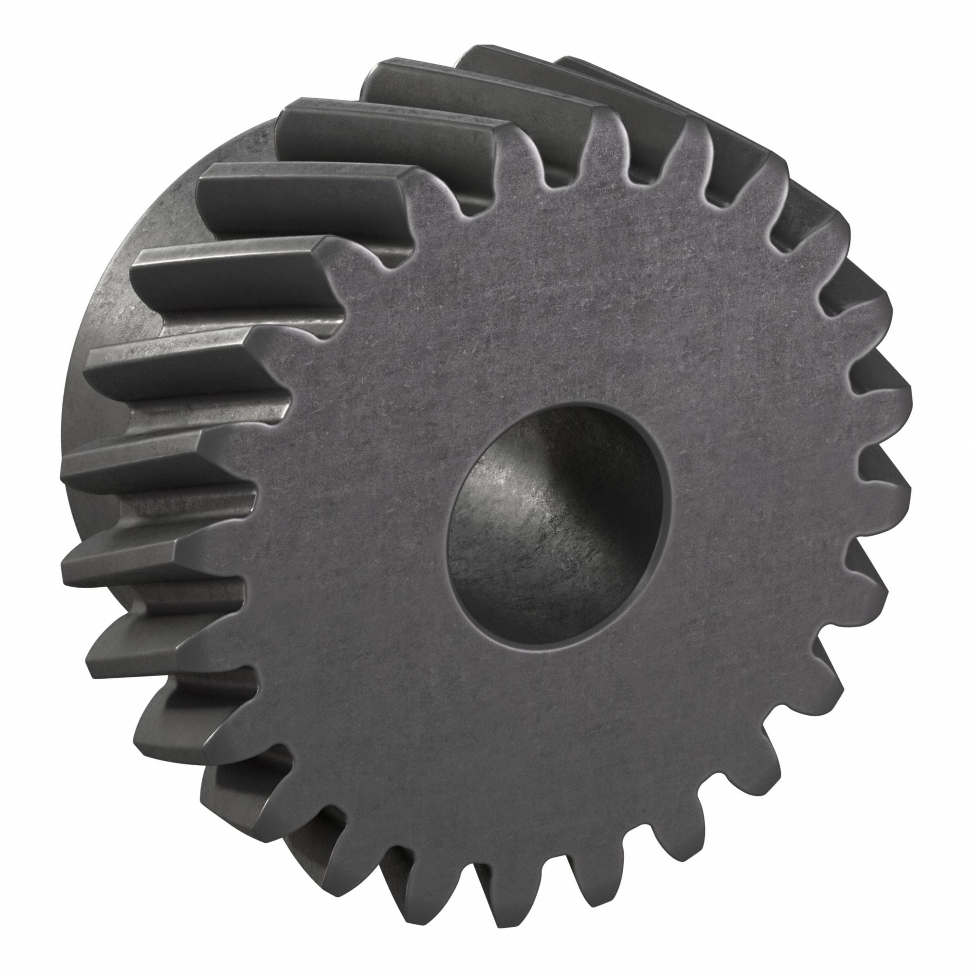 Ground Helical Gear: Left Hand, Module m 2, Black Oxide-Coated Except Teeth, 24 Teeth