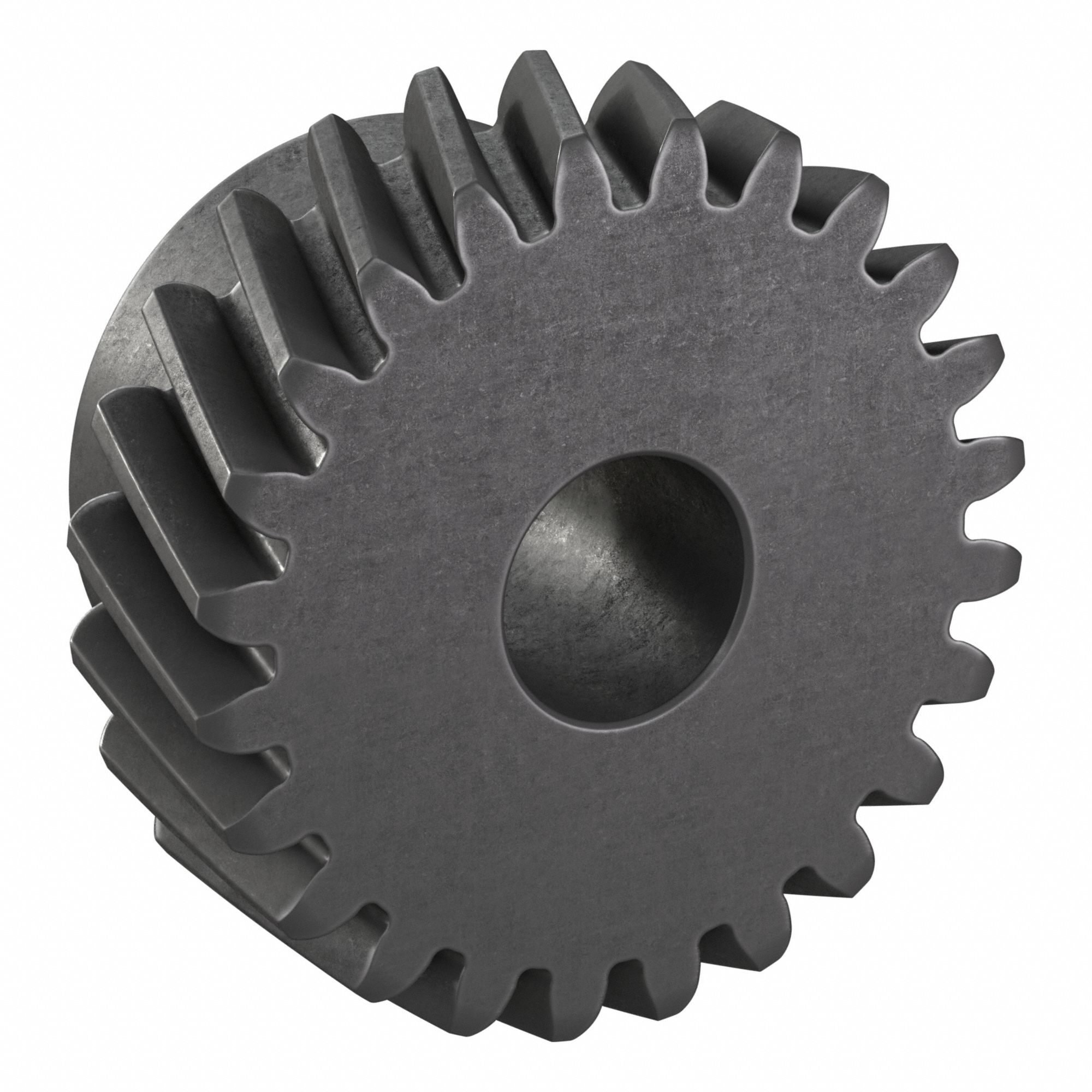 Ground Helical Gear: Right Hand, Module m 2, Black Oxide-Coated Except Teeth, 24 Teeth