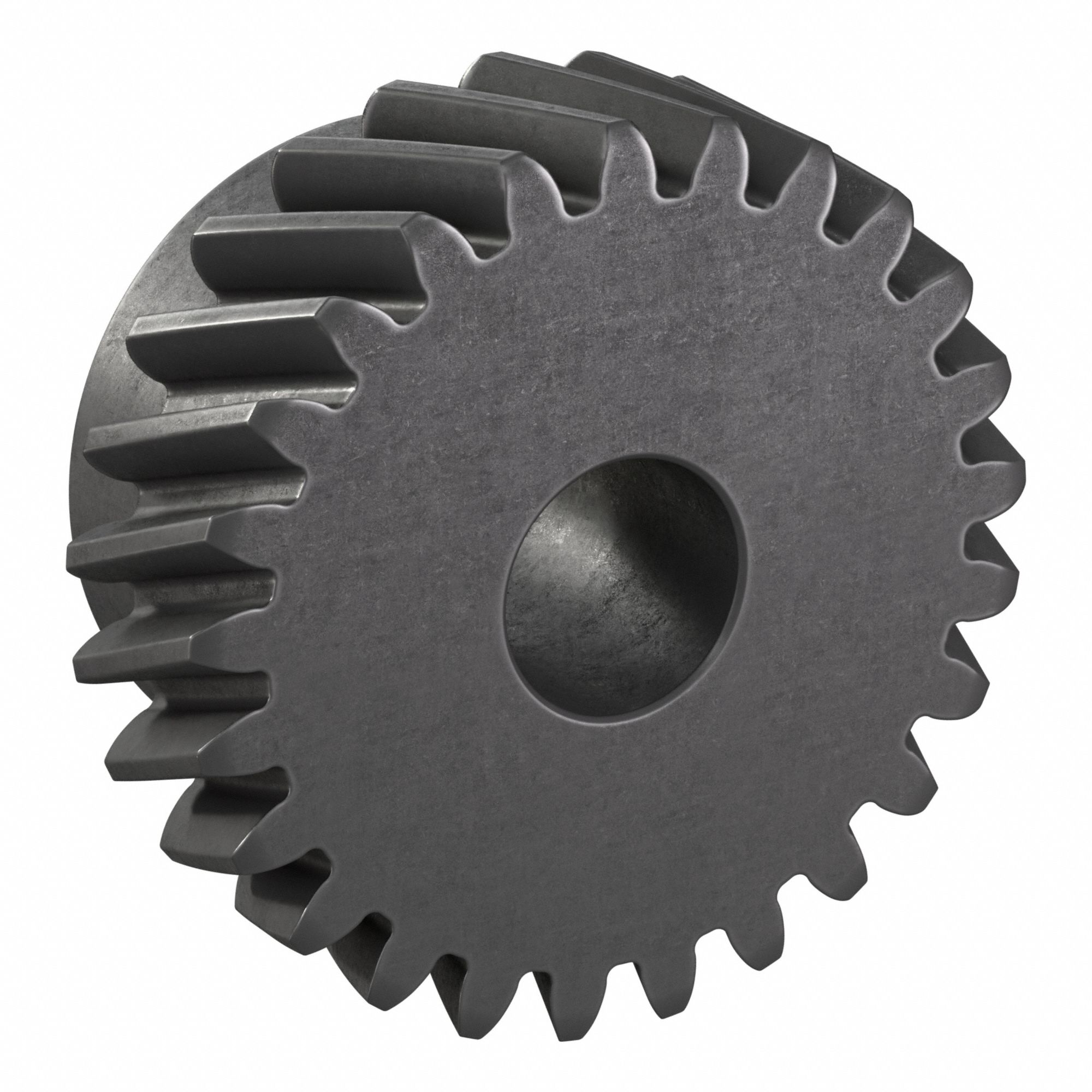 Ground Helical Gear: Left Hand, Module m 2, Black Oxide-Coated Except Teeth, 25 Teeth