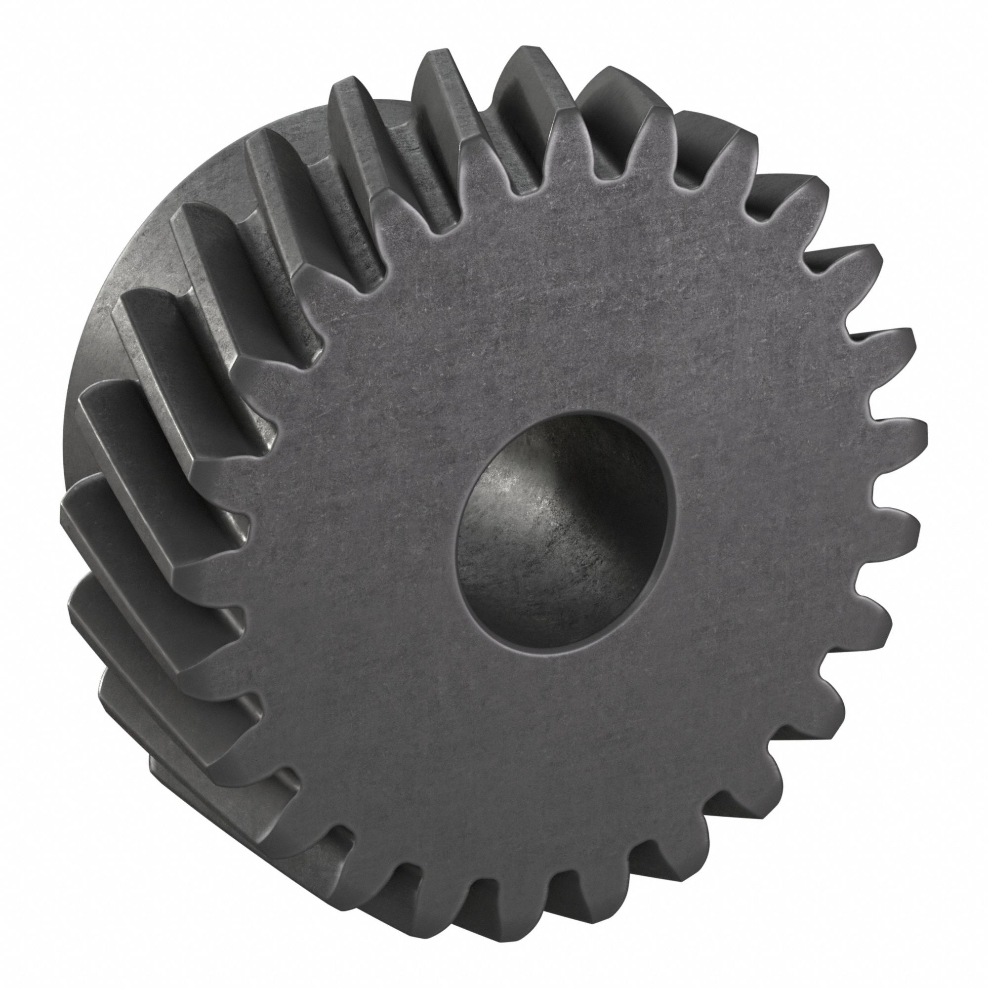 Ground Helical Gear: Right Hand, Module m 2, Black Oxide-Coated Except Teeth, 25 Teeth