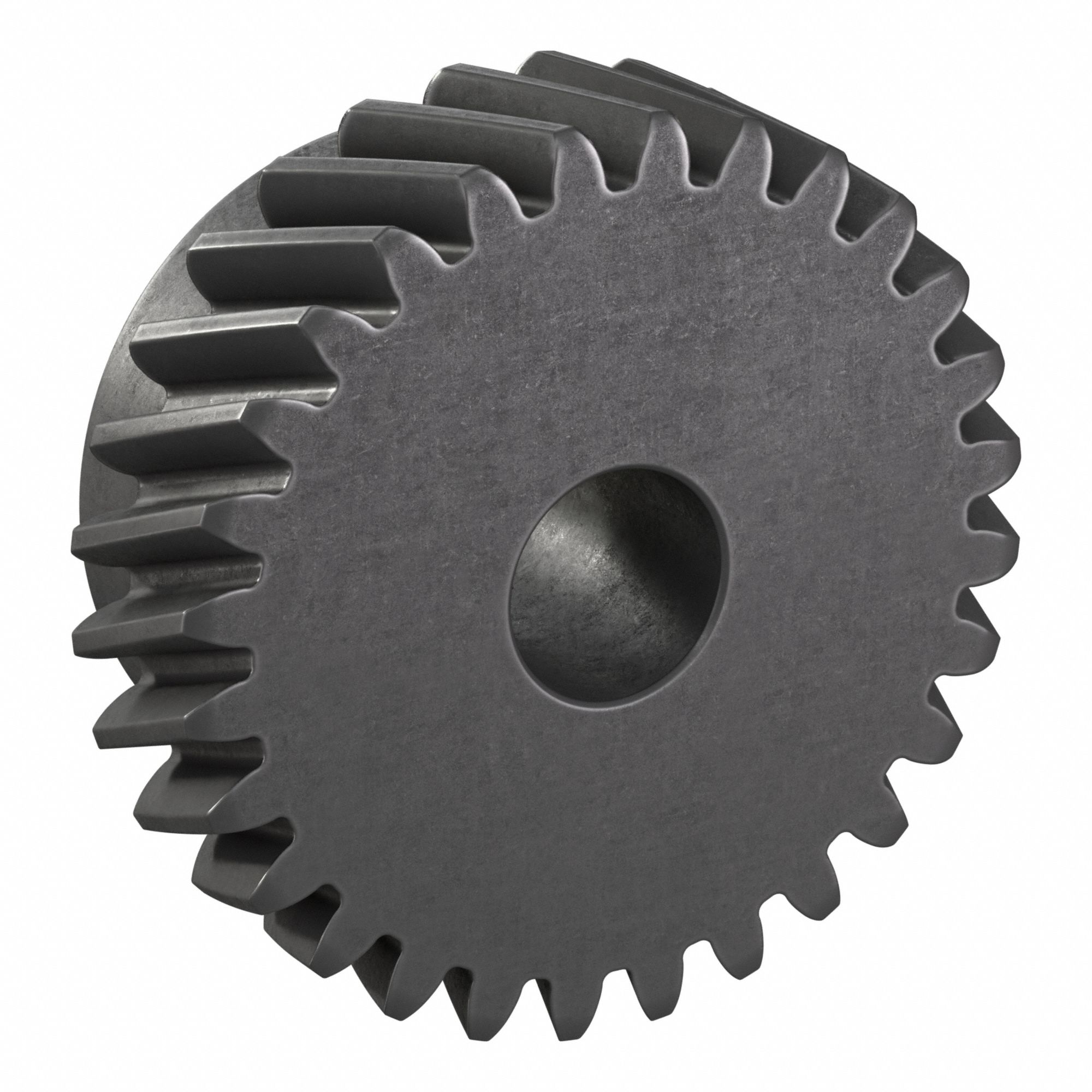 Ground Helical Gear: Left Hand, Module m 2, Black Oxide-Coated Except Teeth, 28 Teeth