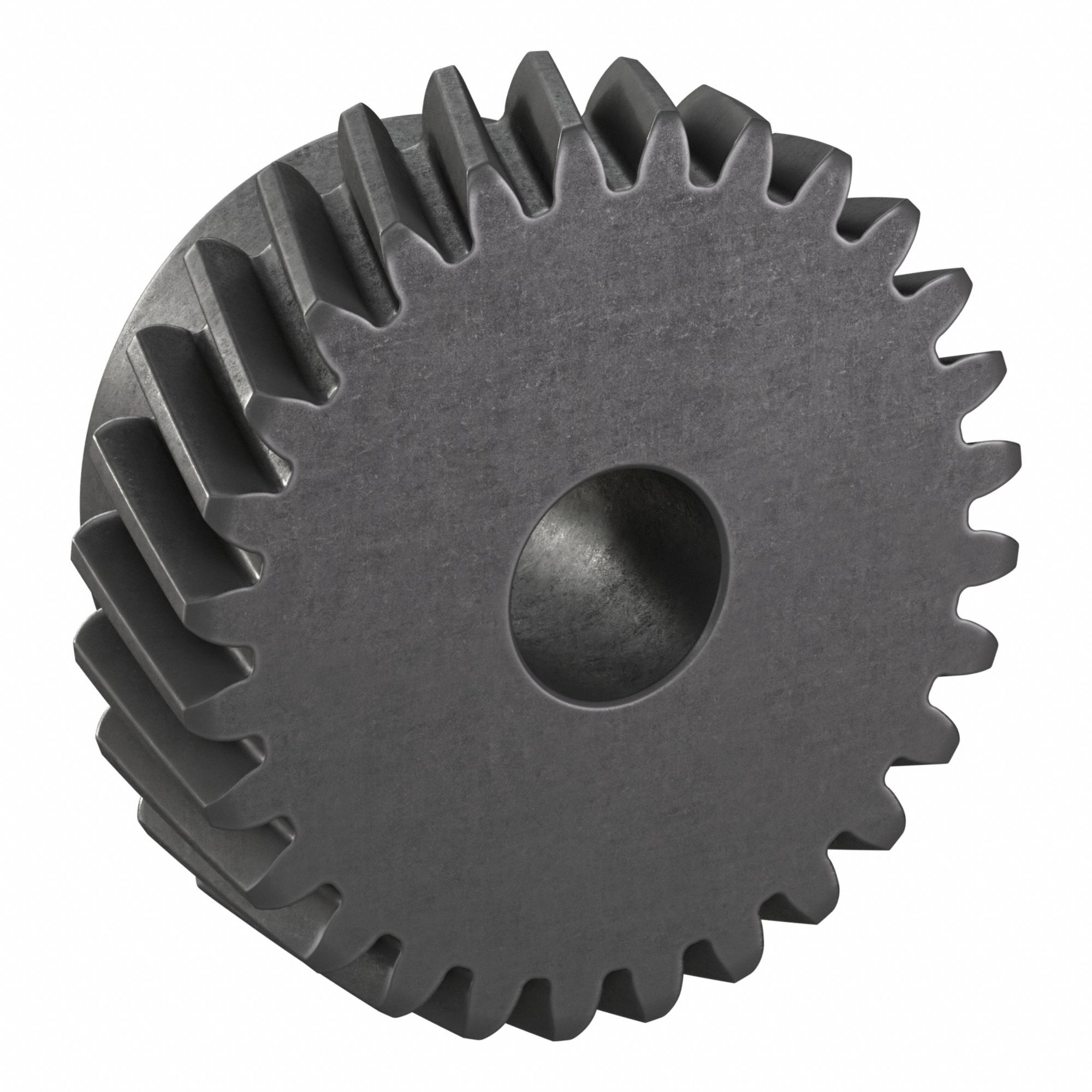 Ground Helical Gear: Right Hand, Module m 2, Black Oxide-Coated Except Teeth, 28 Teeth