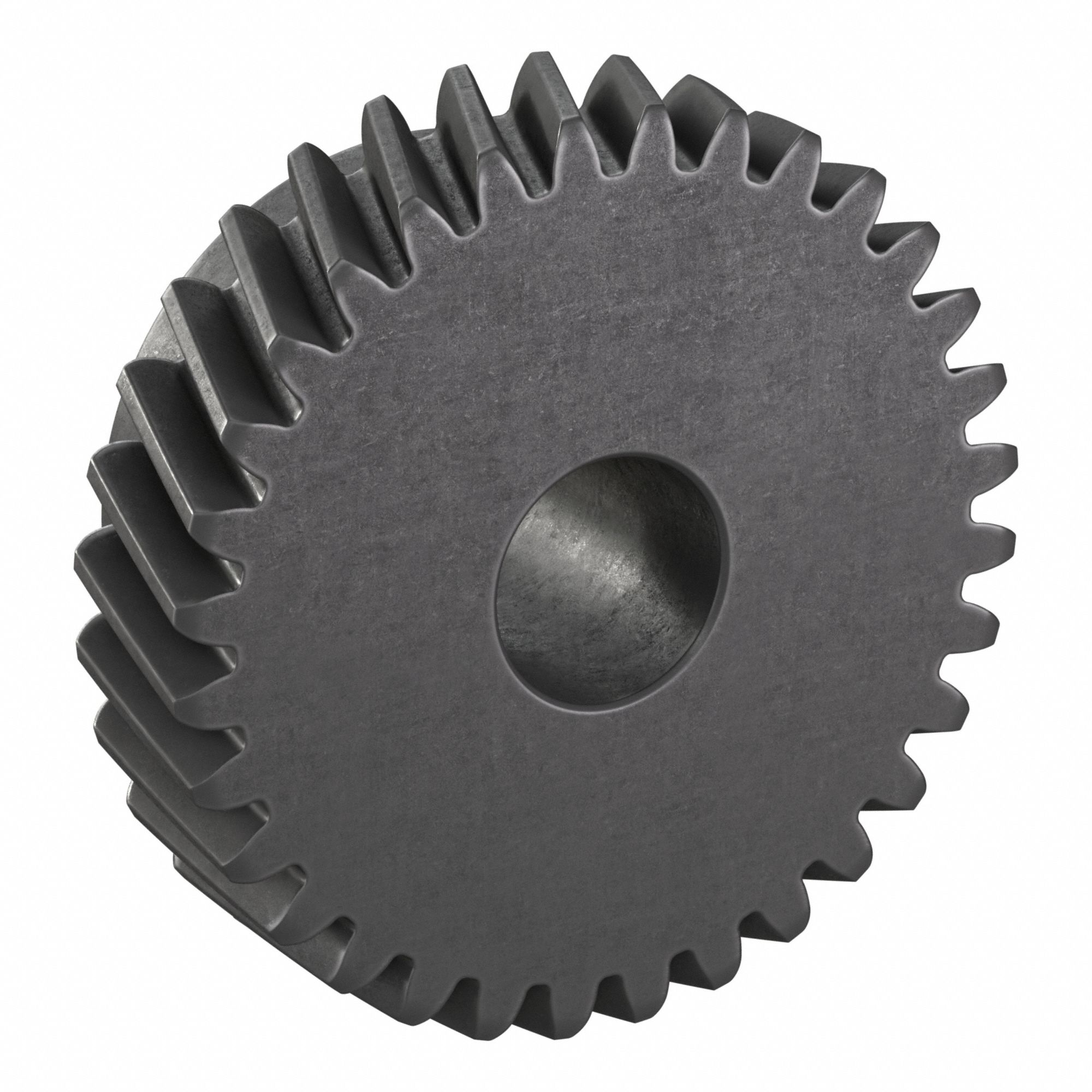 Ground Helical Gear: Right Hand, Module m 2, Black Oxide-Coated Except Teeth, 32 Teeth