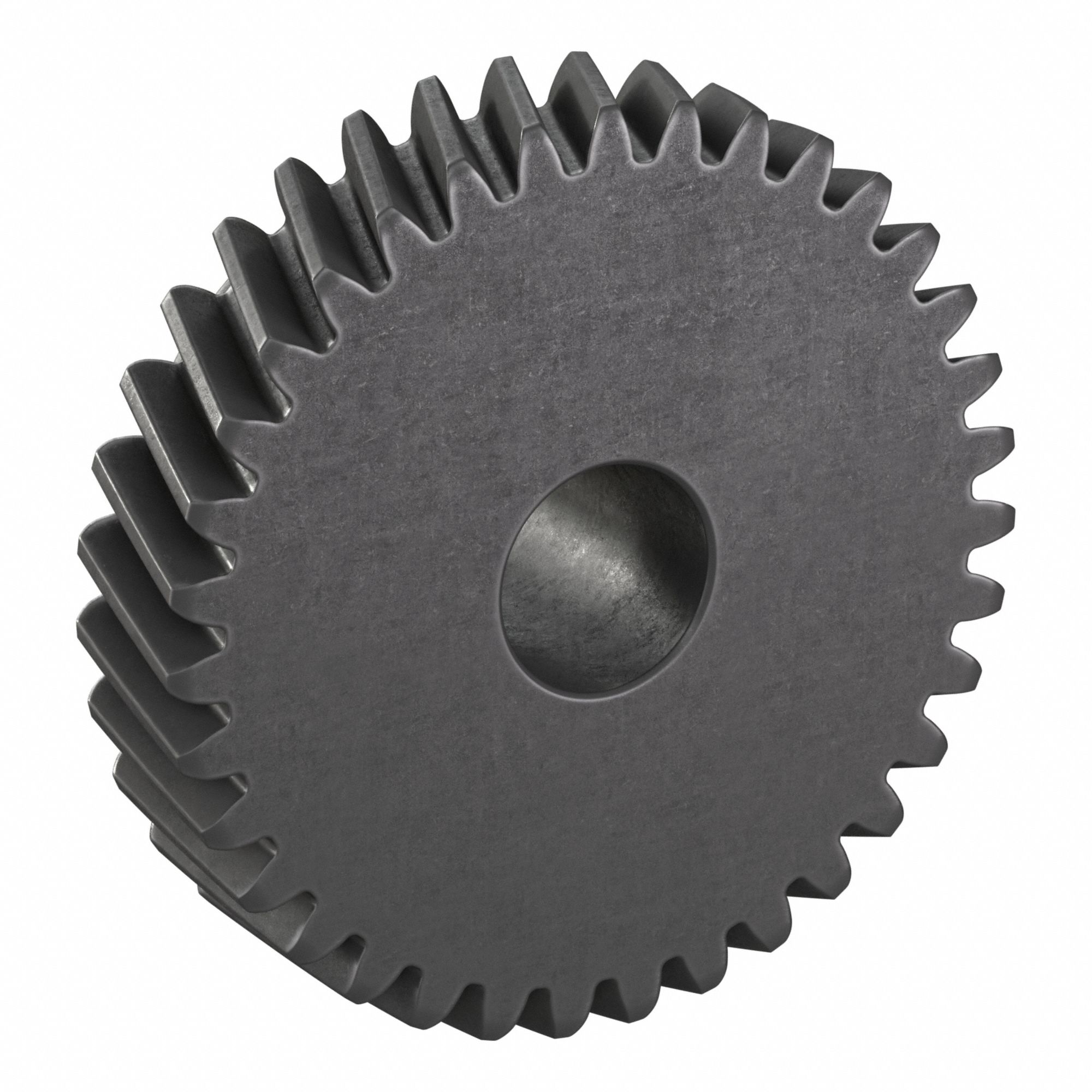 Ground Helical Gear: Right Hand, Module m 2, Black Oxide-Coated Except Teeth, 35 Teeth