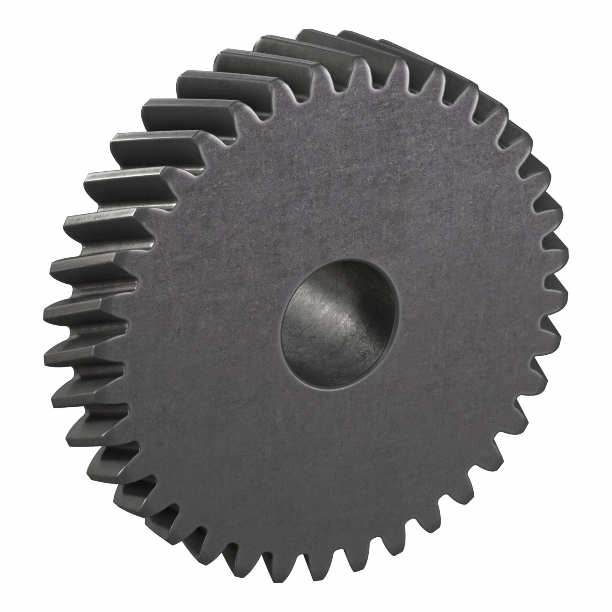 Ground Helical Gear: Left Hand, Module m 2, Black Oxide-Coated Except Teeth, 36 Teeth