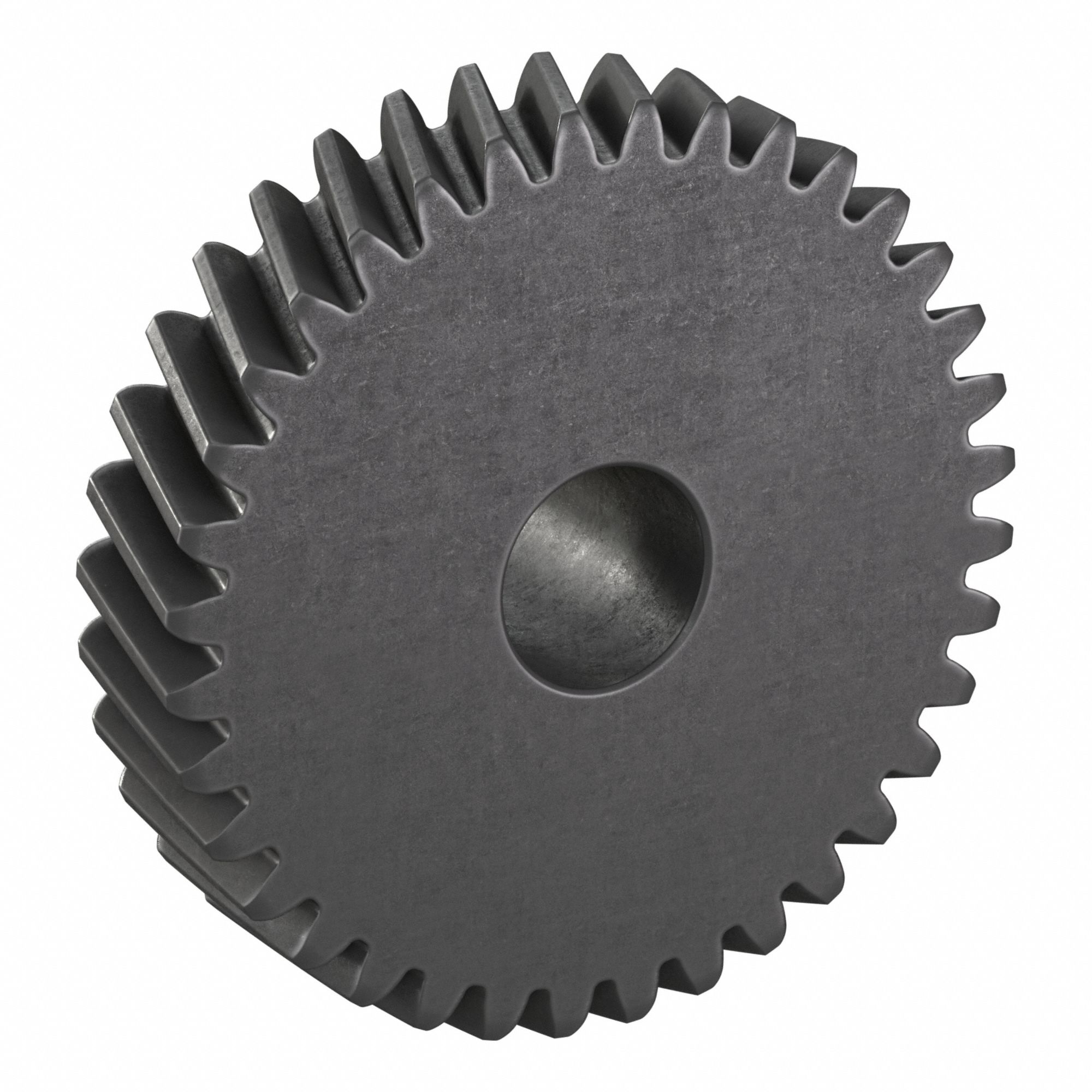 Ground Helical Gear: Right Hand, Module m 2, Black Oxide-Coated Except Teeth, 36 Teeth