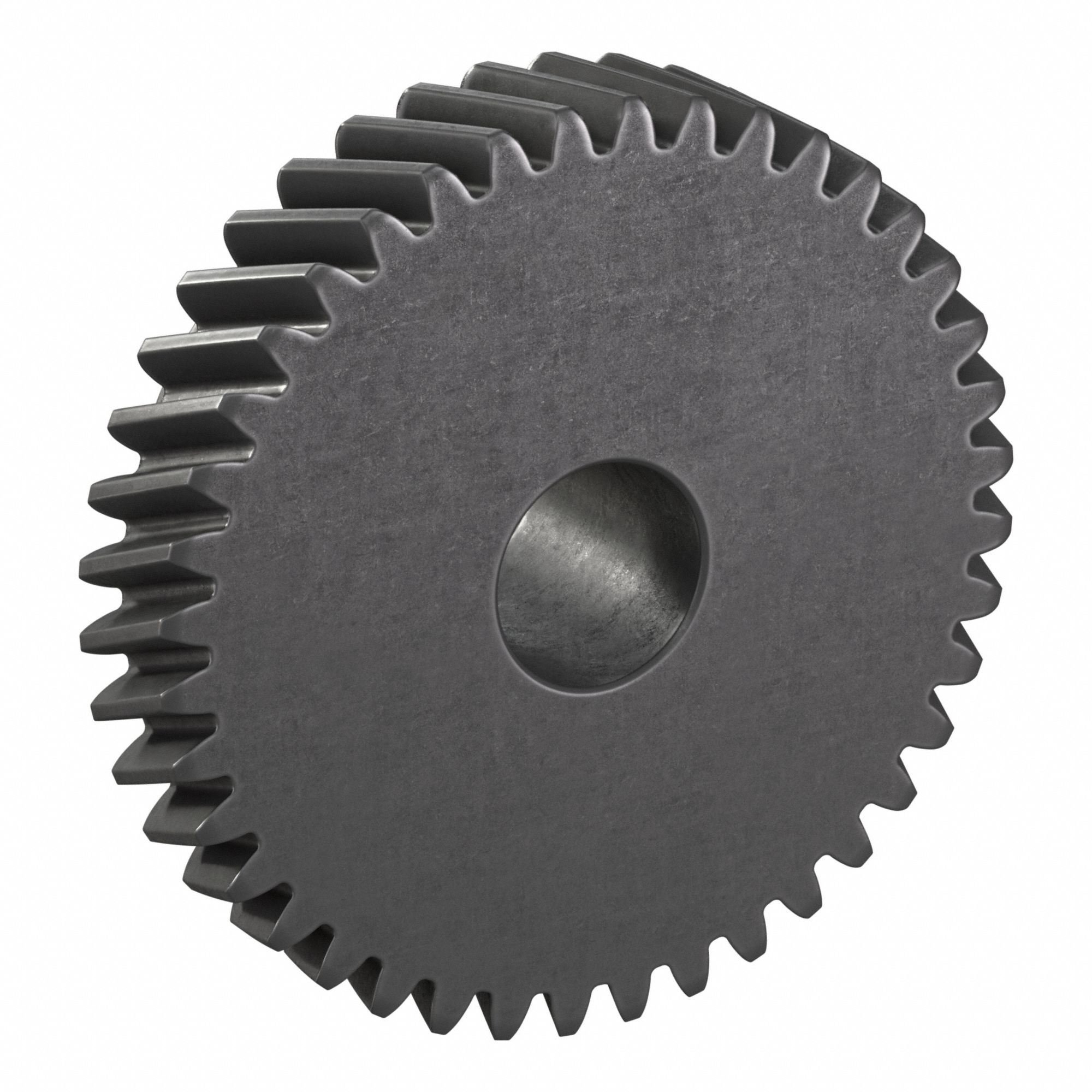 Ground Helical Gear: Left Hand, Module m 2, Black Oxide-Coated Except Teeth, 40 Teeth