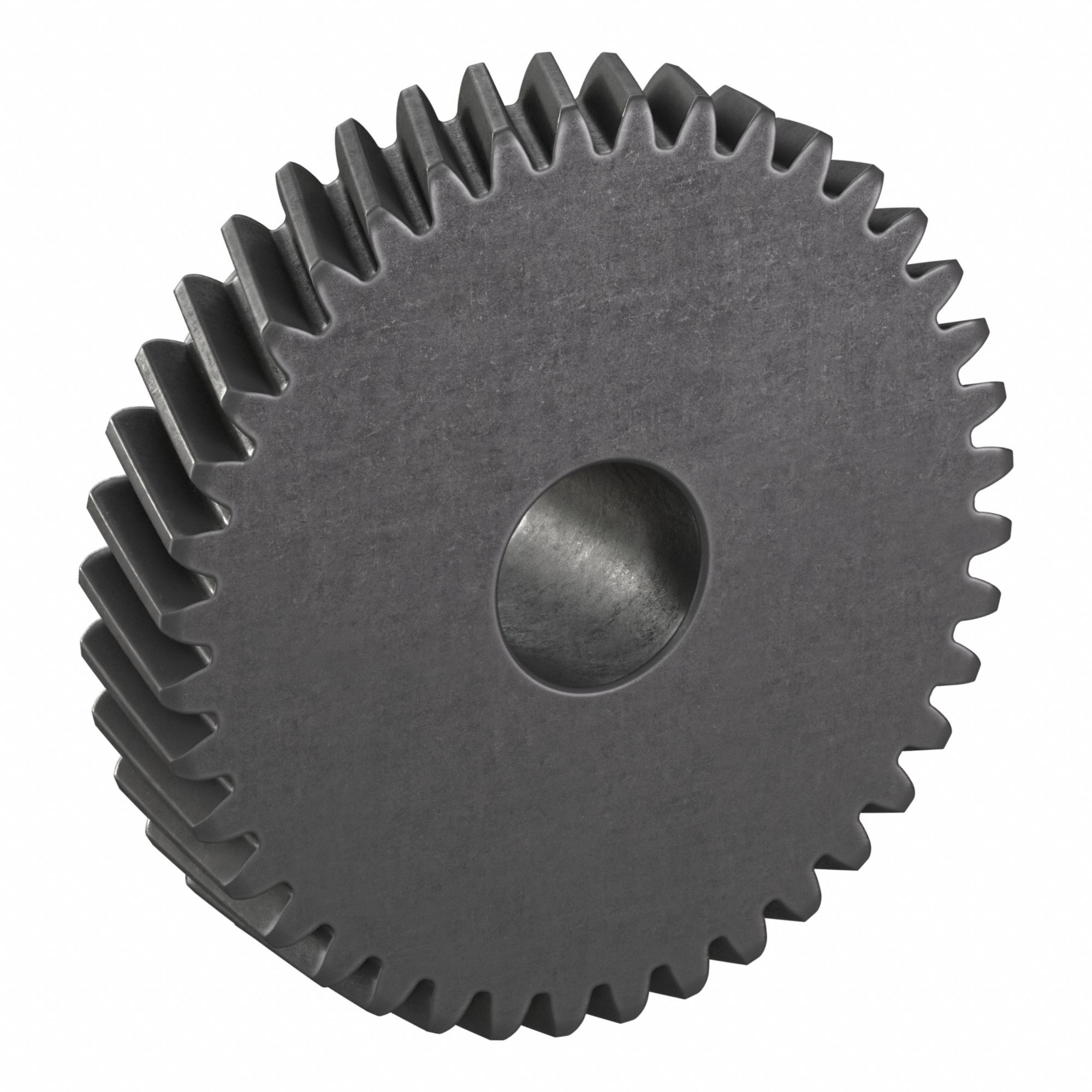 Ground Helical Gear: Right Hand, Module m 2, Black Oxide-Coated Except Teeth, 40 Teeth