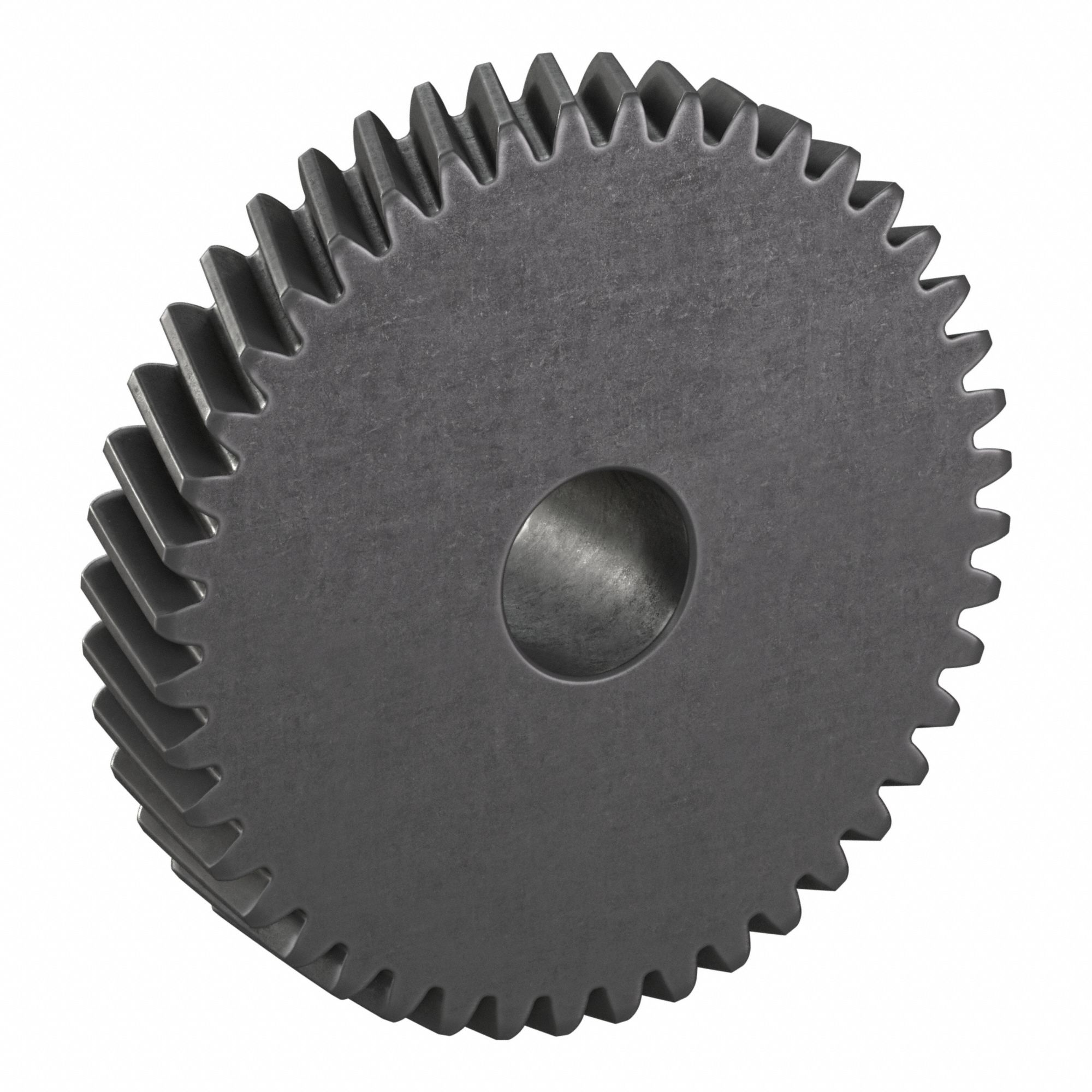 Ground Helical Gear: Right Hand, Module m 2, Black Oxide-Coated Except Teeth, 44 Teeth