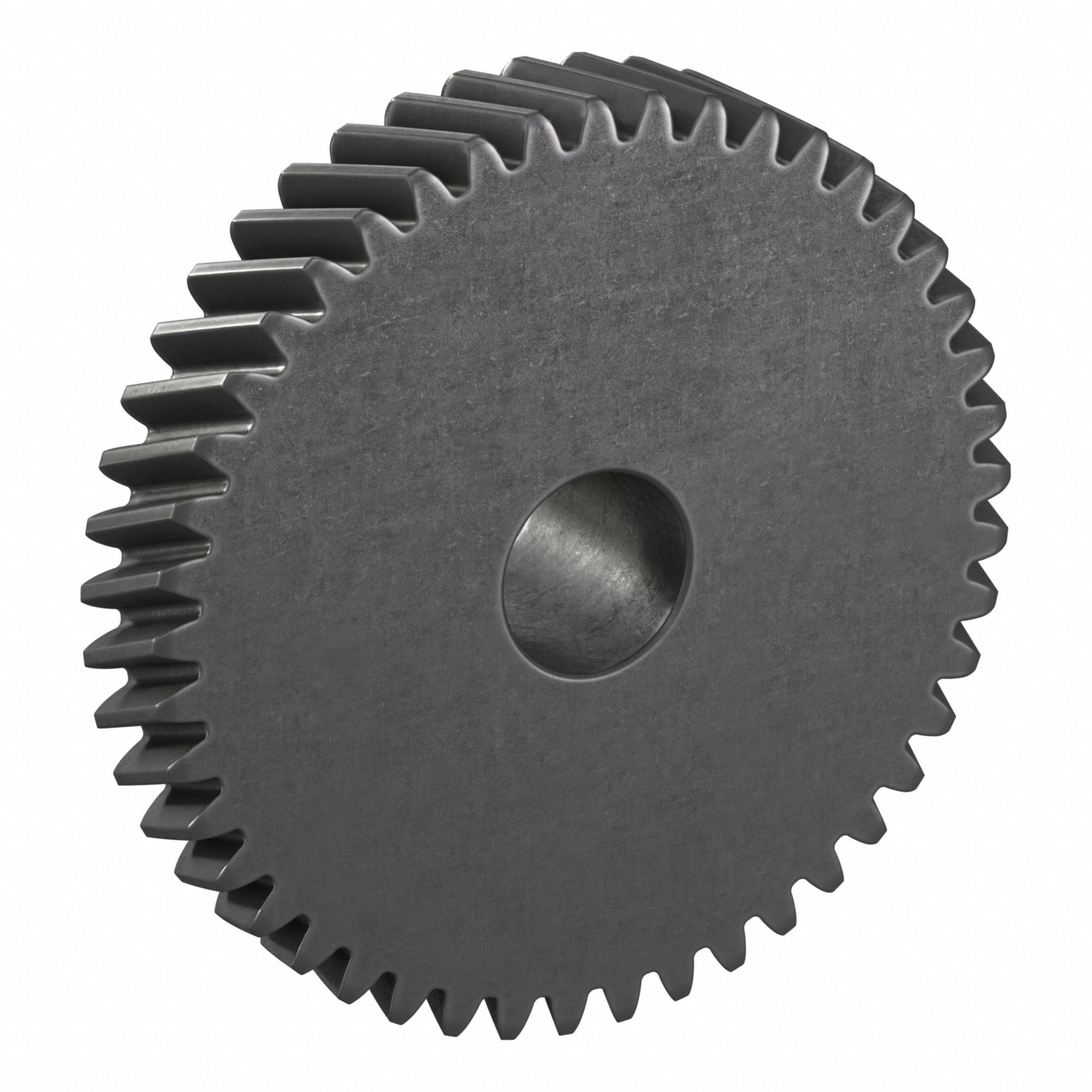 Ground Helical Gear: Left Hand, Module m 2, Black Oxide-Coated Except Teeth, 45 Teeth