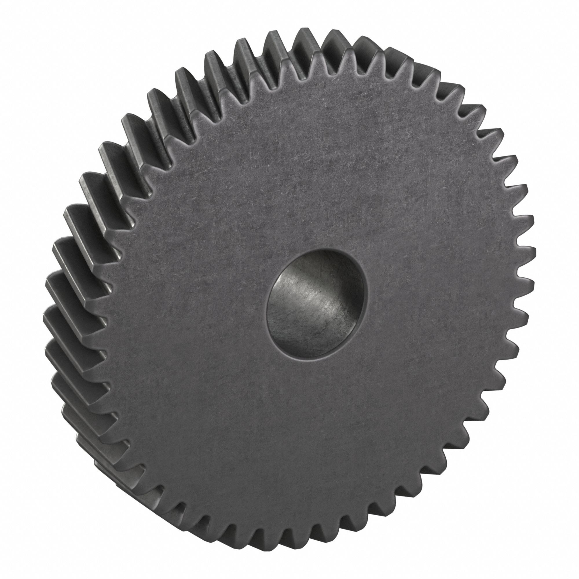Ground Helical Gear: Right Hand, Module m 2, Black Oxide-Coated Except Teeth, 45 Teeth