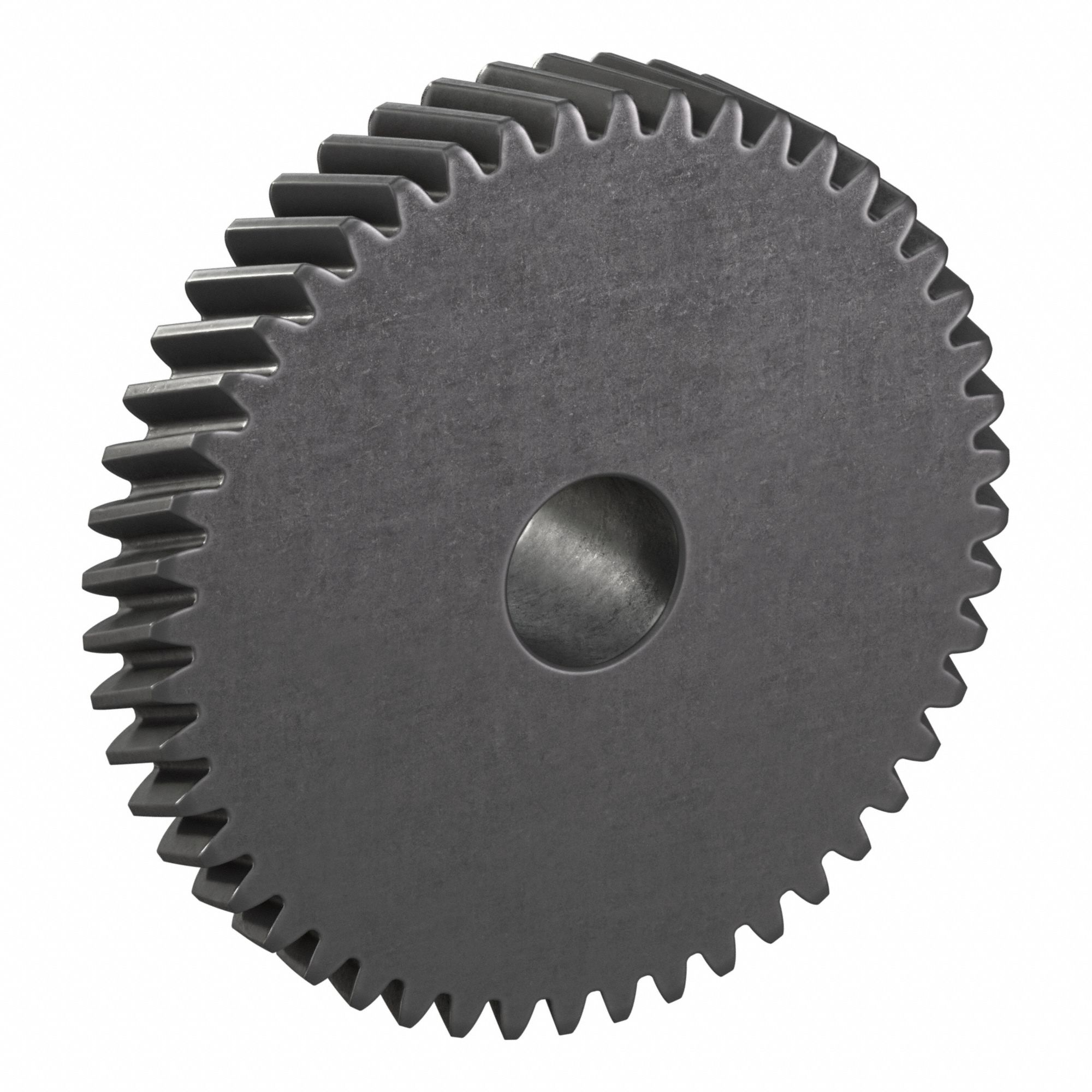 Ground Helical Gear: Left Hand, Module m 2, Black Oxide-Coated Except Teeth, 48 Teeth