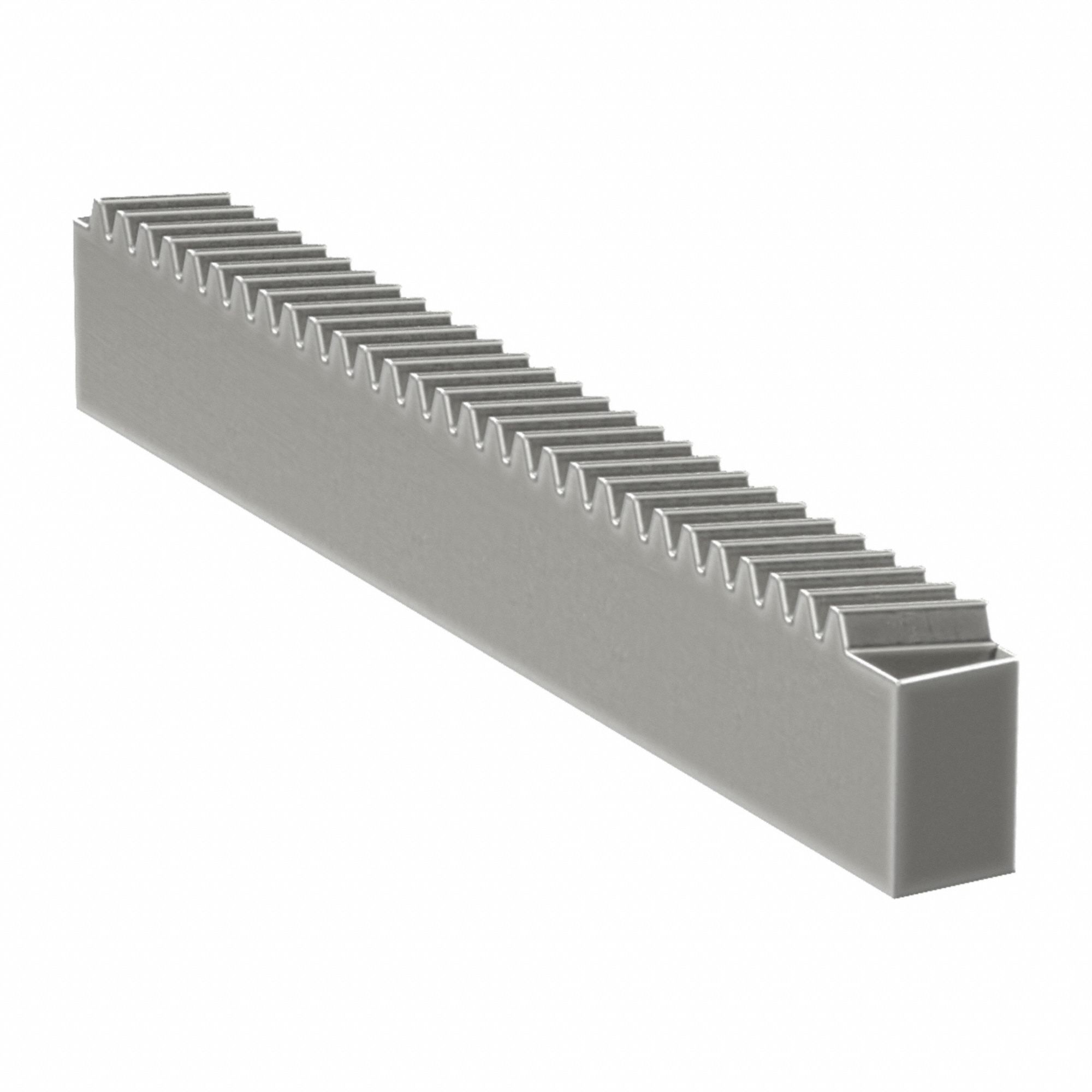 Gear Rack: Rectangular, Right Hand, 21.5° Spiral, Module m 1, 100 mm Lg., Alloy Steel