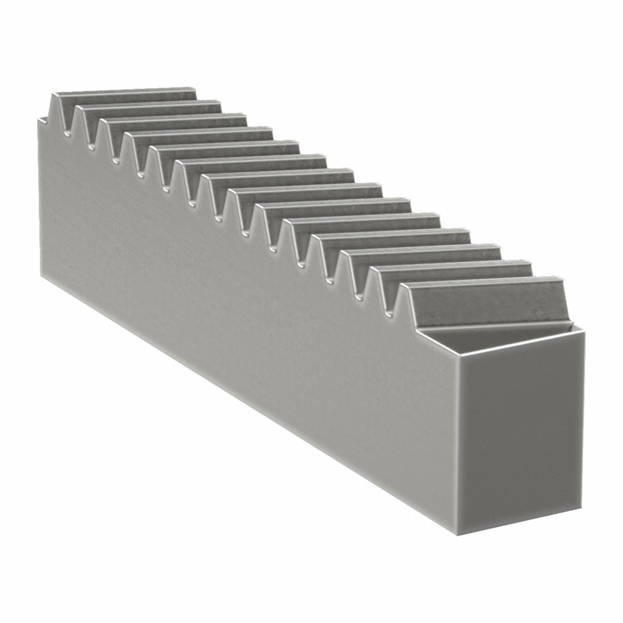 Gear Rack: Rectangular, Right Hand, 21.5° Spiral, Module m 2, 100 mm Lg., Alloy Steel