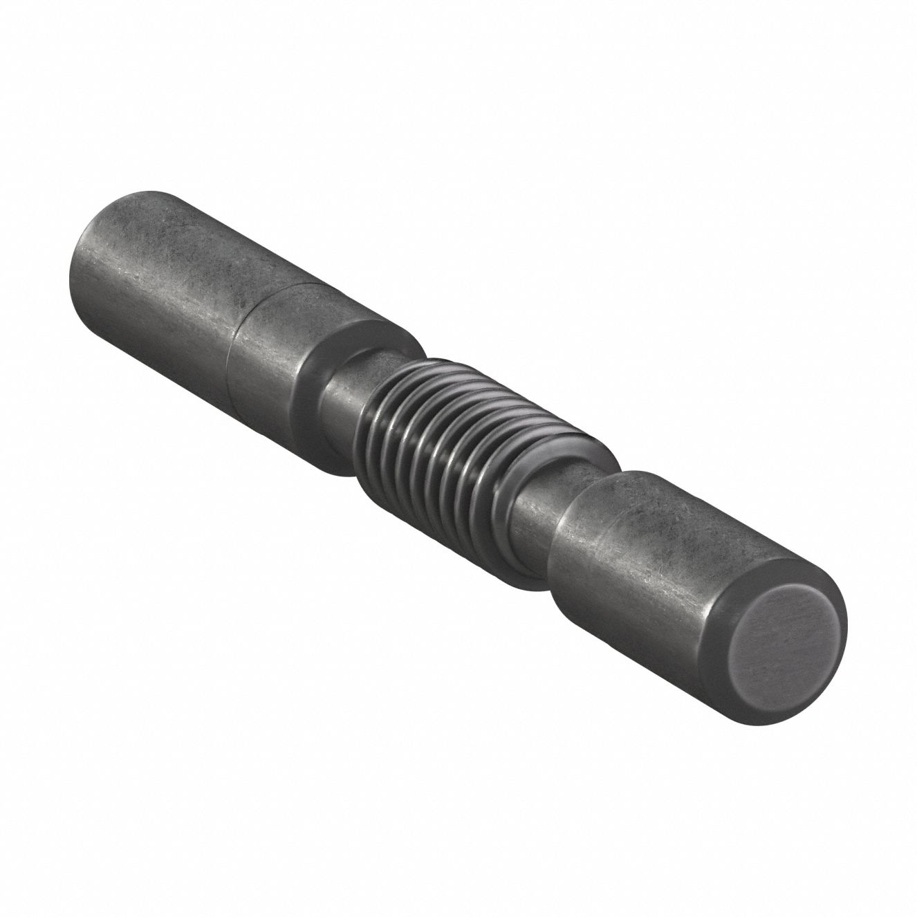 Ground & Machined Worm: Right Hand, 1 Starts, Module m 1, Black Oxide Steel, 18.2 mm Shaft Dia
