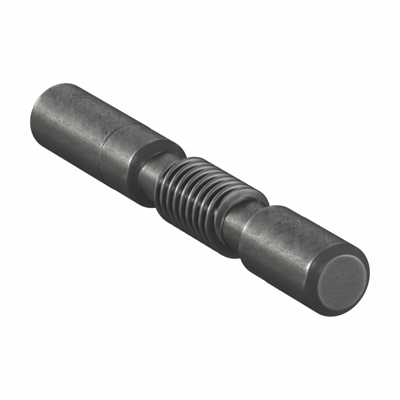 Ground & Machined Worm: Right Hand, 2 Starts, Module m 1, Black Oxide Steel, 18.2 mm Shaft Dia