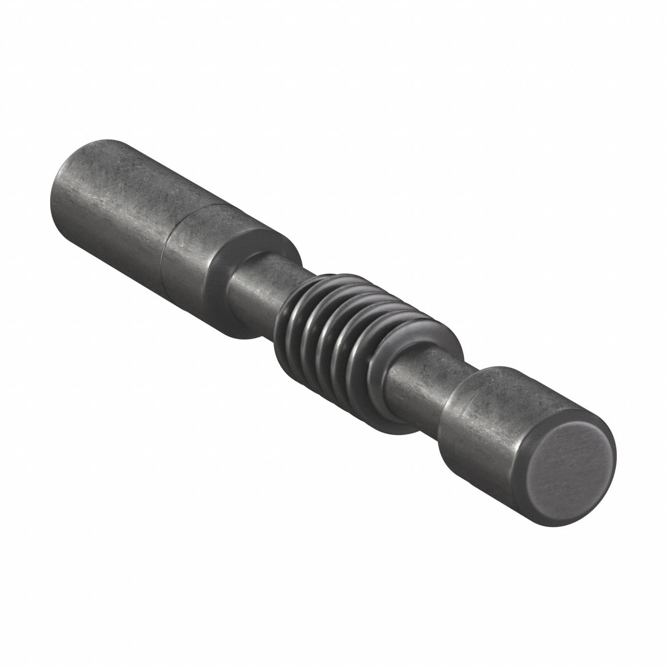 Ground & Machined Worm: Right Hand, 1 Starts, Module m 2, Black Oxide Steel, 25.2 mm Shaft Dia