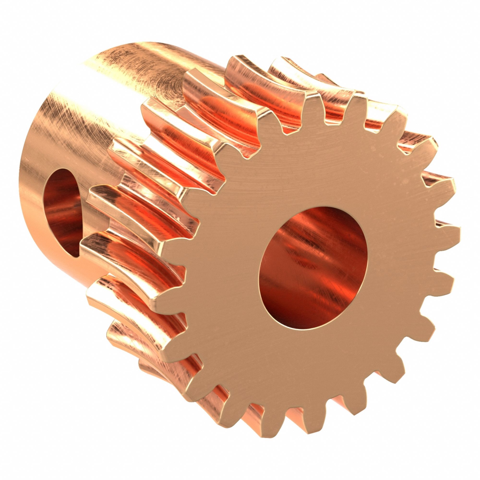 Worm Wheel: Reduction Ratio 20, Module m 0.5, Right Hand, 20° Pressure Angle, Bronze