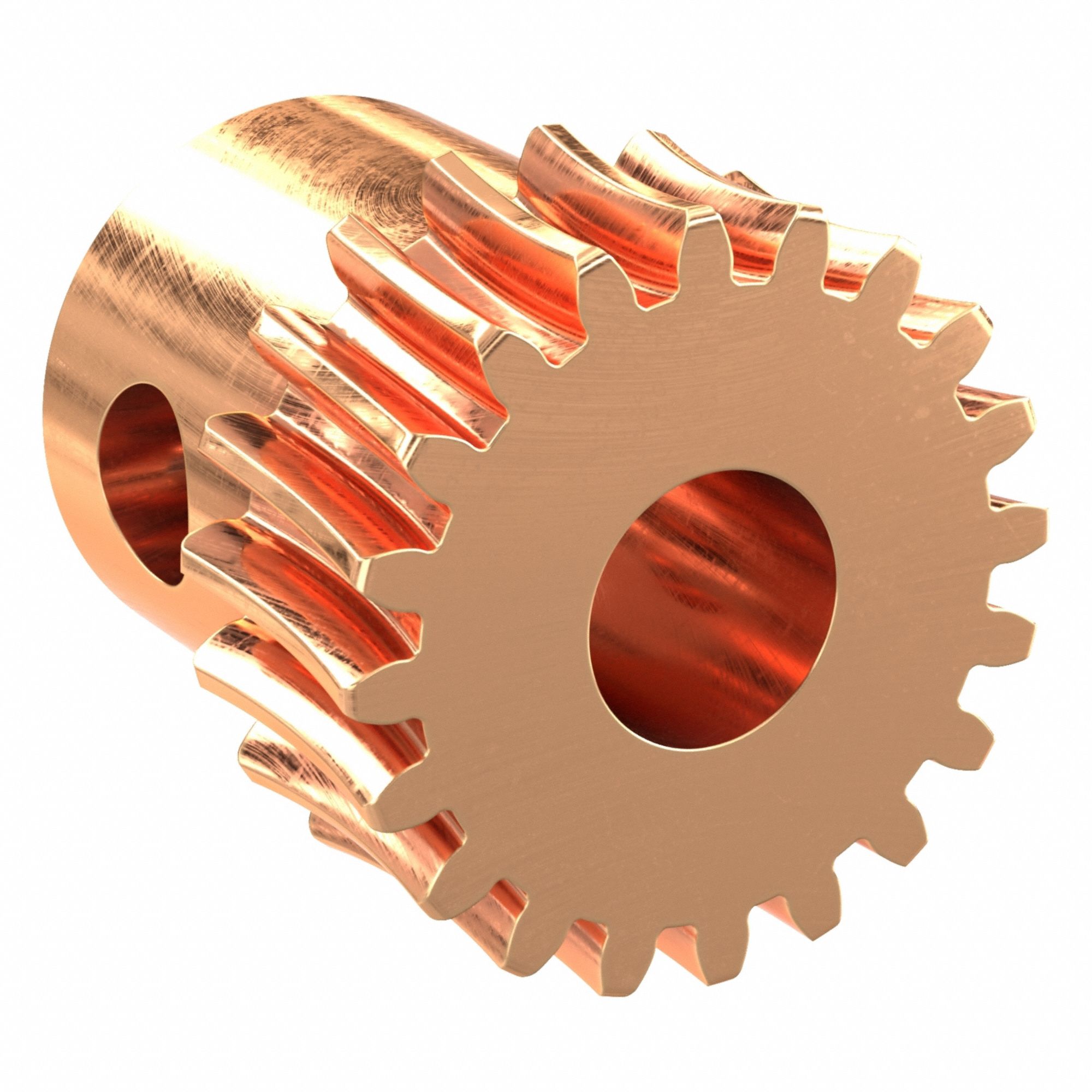Worm Wheel: Reduction Ratio 10, Module m 0.5, Right Hand, 20° Pressure Angle, Bronze