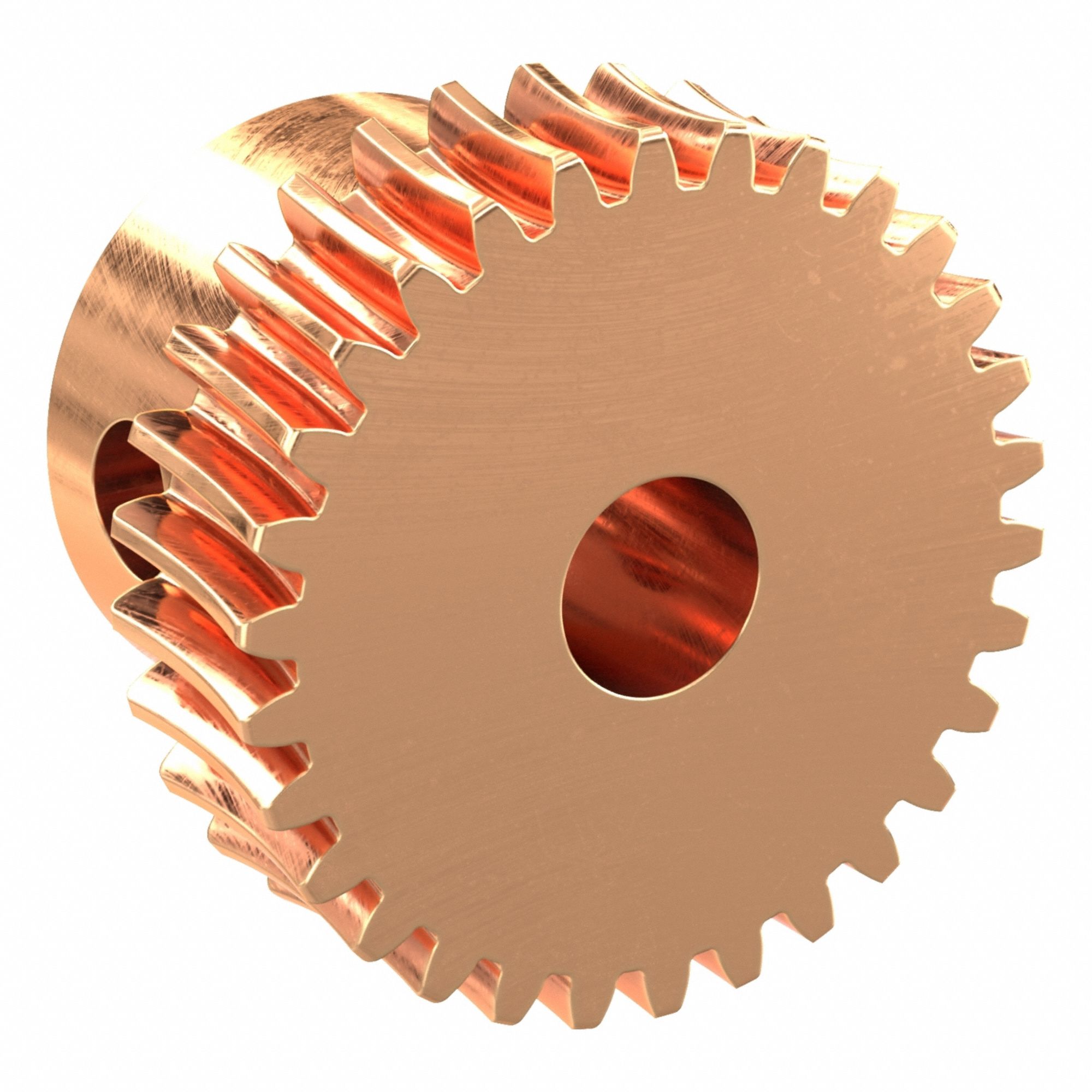 Worm Wheel: Reduction Ratio 15, Module m 0.5, Right Hand, 20° Pressure Angle, Bronze