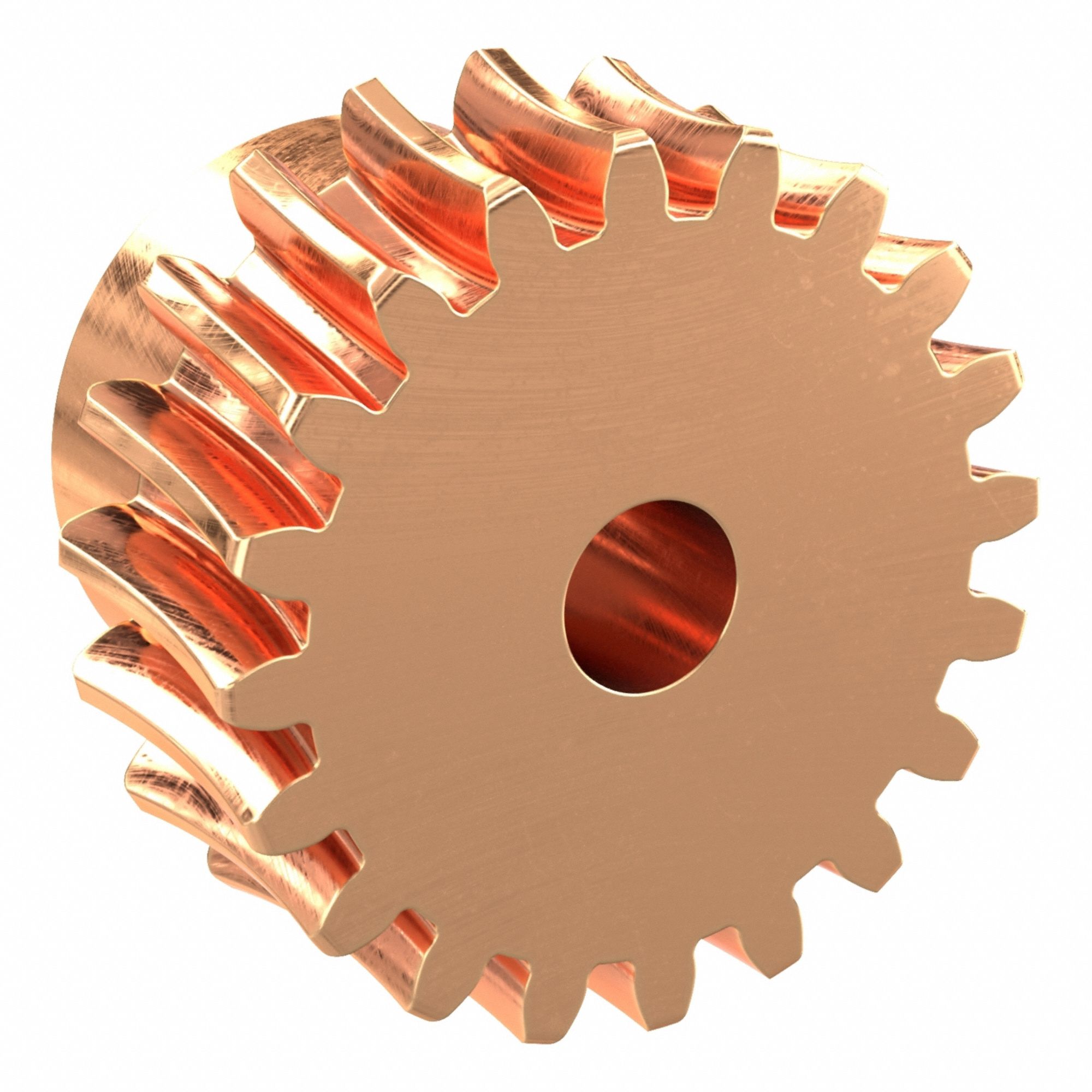 Worm Wheel: Reduction Ratio 10, Module m 1.25, Right Hand, 20° Pressure Angle, Bronze