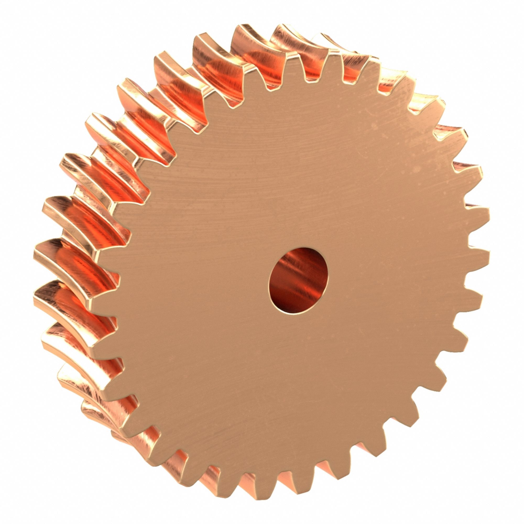 Worm Wheel: Reduction Ratio 15, Module m 1.25, Right Hand, 20° Pressure Angle, Bronze