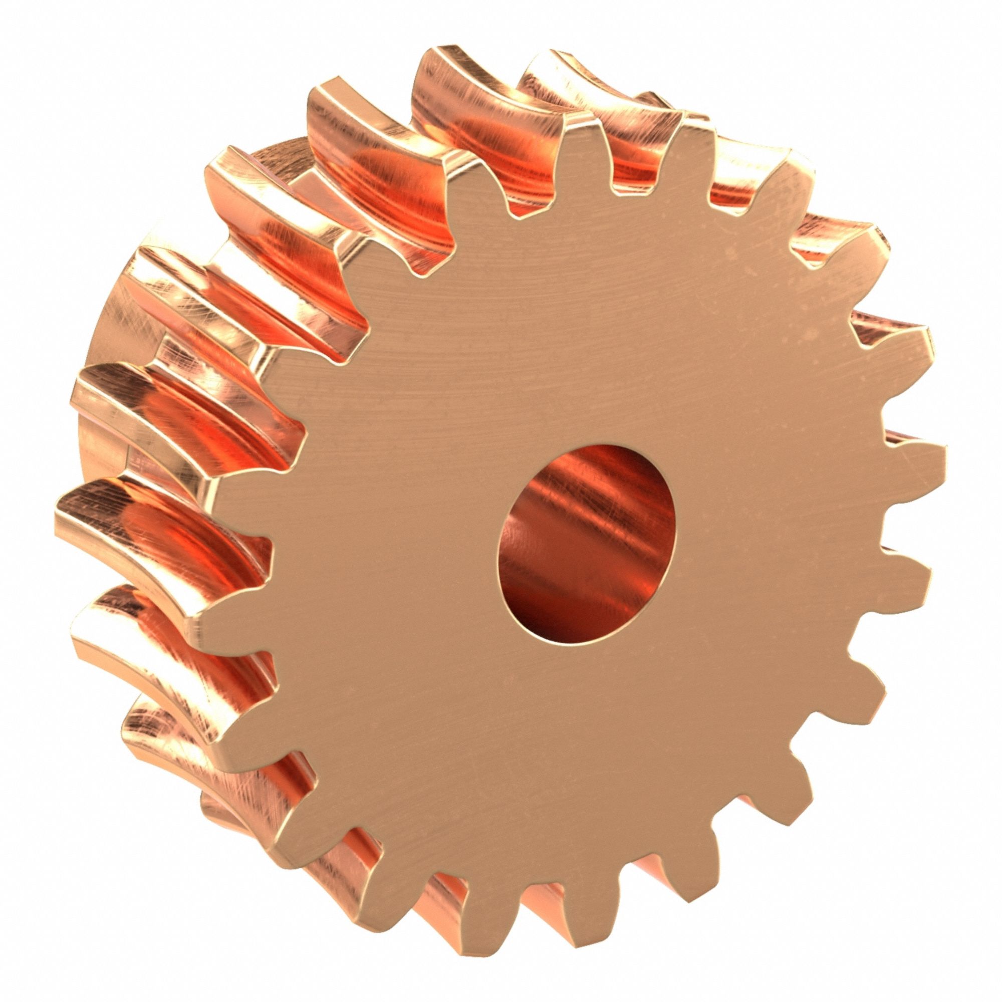 Worm Wheel: Reduction Ratio 20, Module m 1.5, Right Hand, 20° Pressure Angle, Bronze