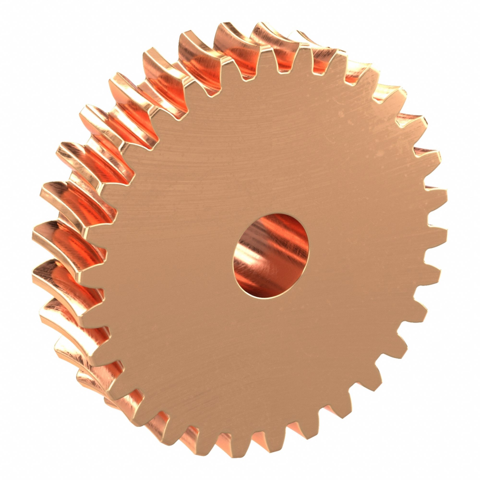Worm Wheel: Reduction Ratio 15, Module m 1.5, Right Hand, 20° Pressure Angle, Bronze
