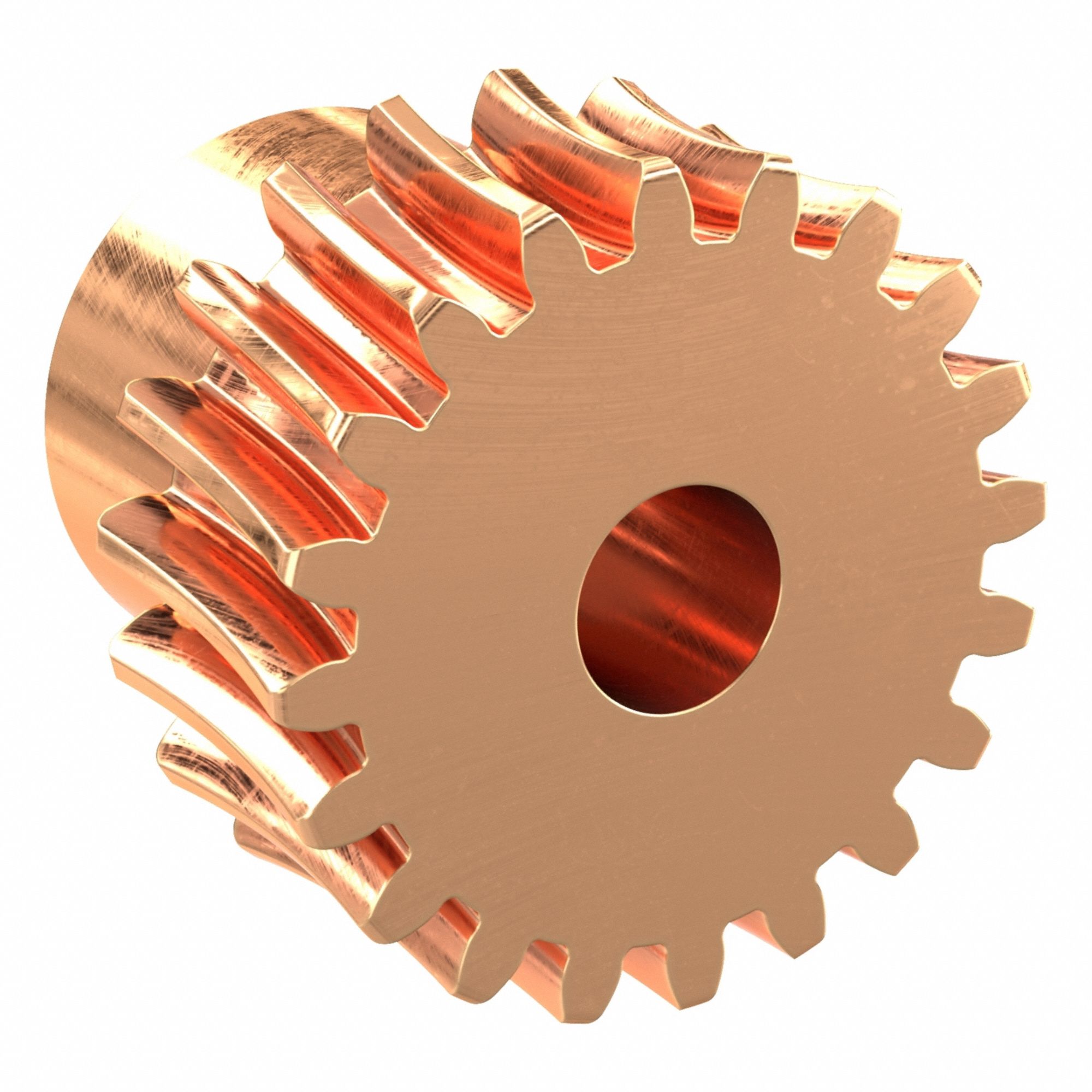 Worm Wheel: Reduction Ratio 10, Module m 1, Right Hand, 20° Pressure Angle, Bronze