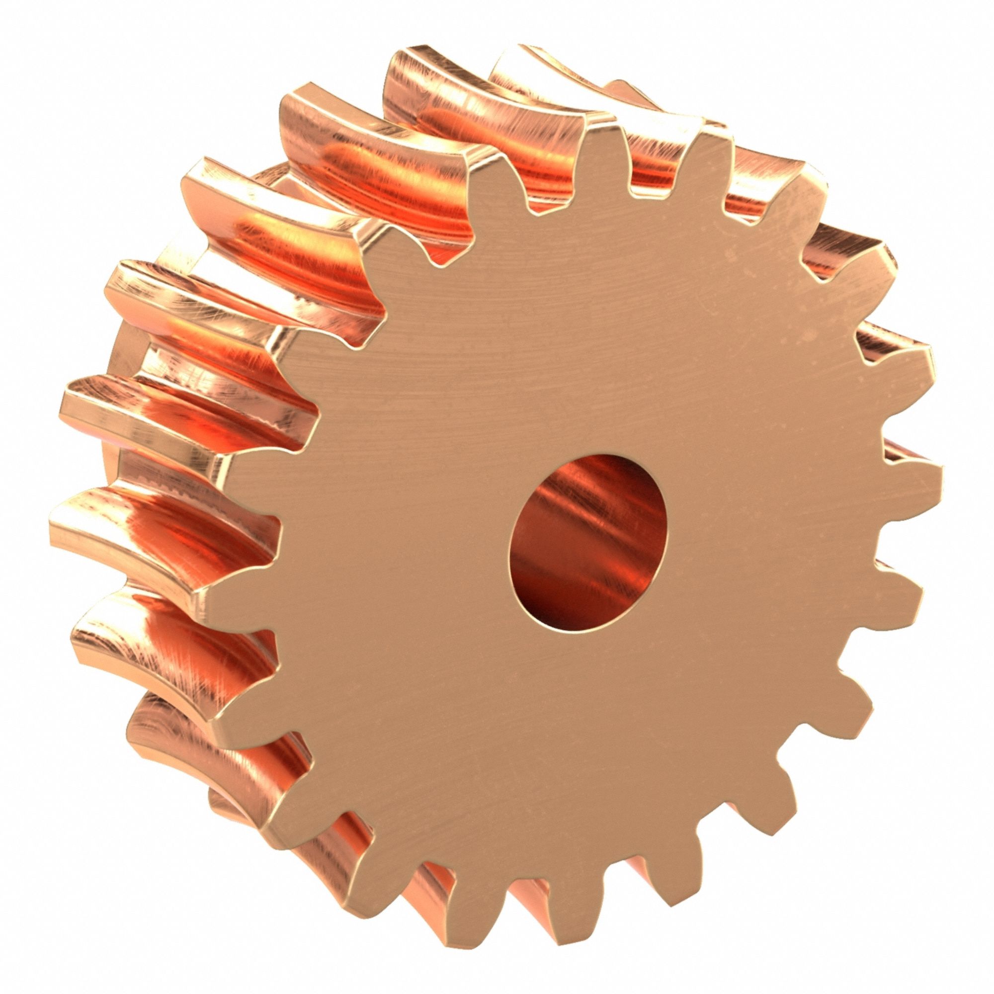 Worm Wheel: Reduction Ratio 20, Module m 2.5, Left Hand, 20° Pressure Angle, Bronze
