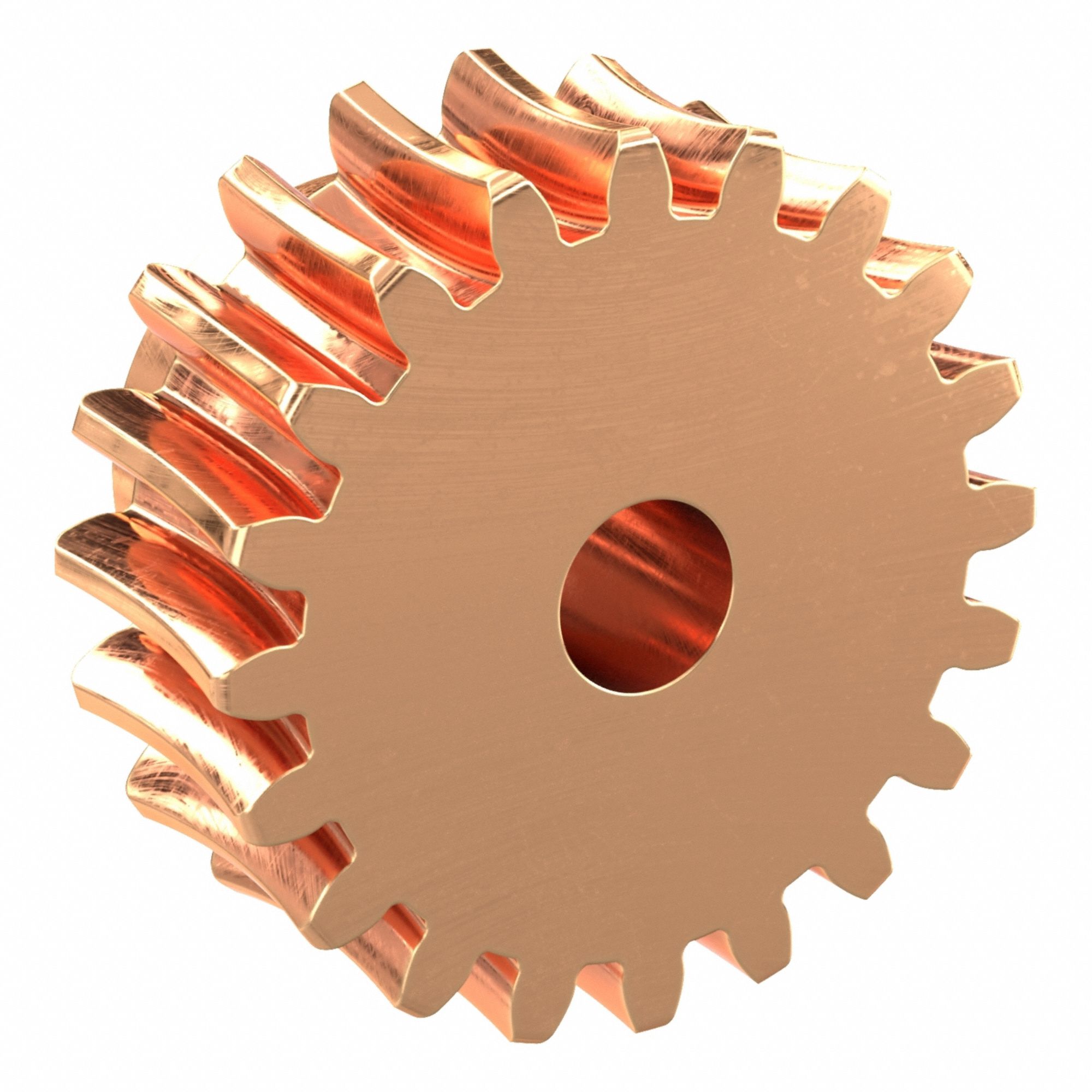 Worm Wheel: Reduction Ratio 20, Module m 2.5, Right Hand, 20° Pressure Angle, Bronze