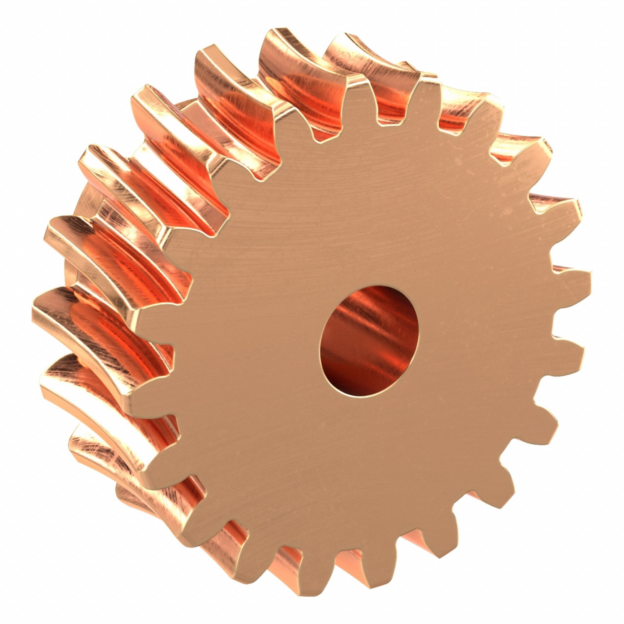 Worm Wheel: Reduction Ratio 10, Module m 2.5, Right Hand, 20° Pressure Angle, Bronze