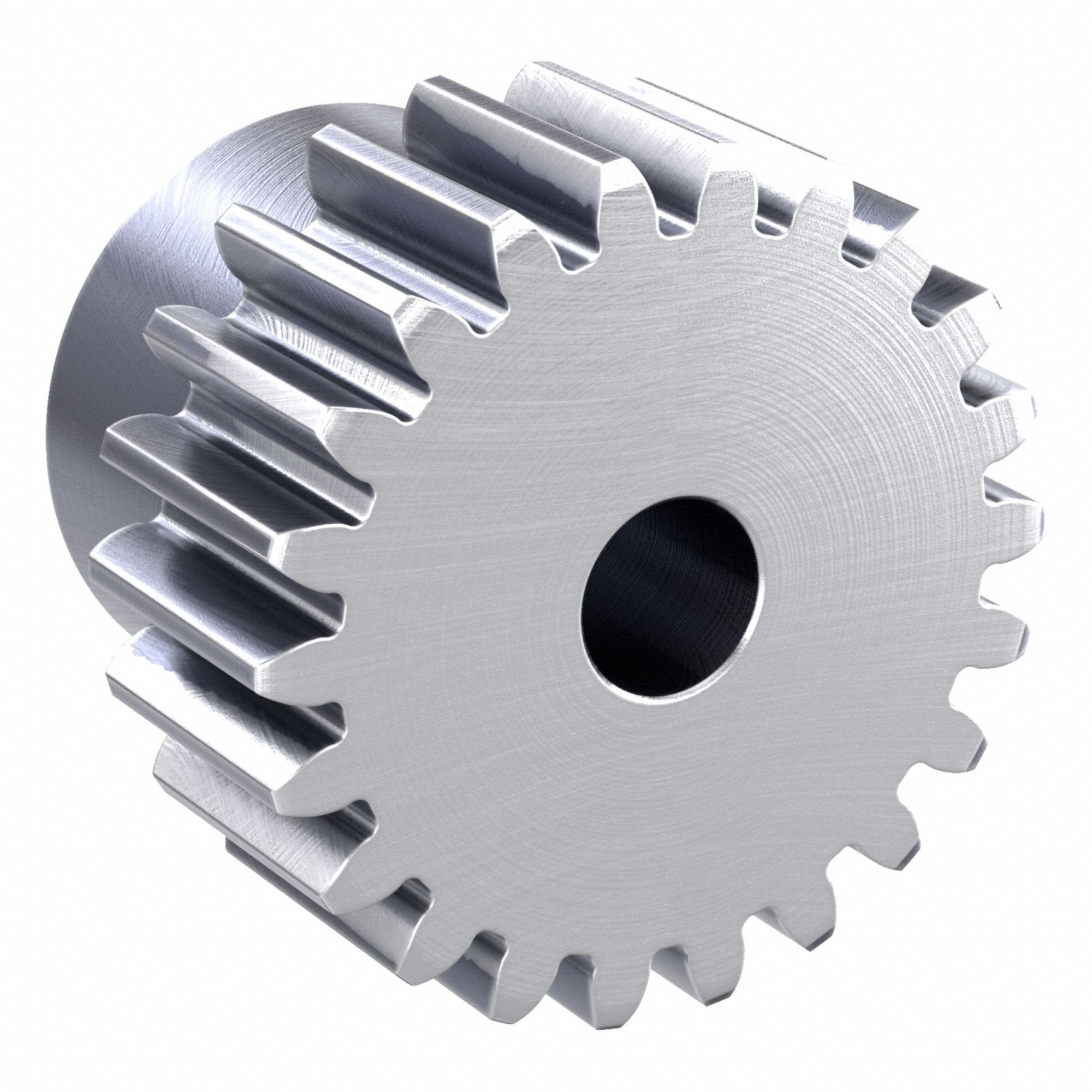Spur Gear: Module m 1.5, 22 Teeth, 8 mm Bore Dia, Stainless Steel, 20° Pressure Angle, Plain Bore