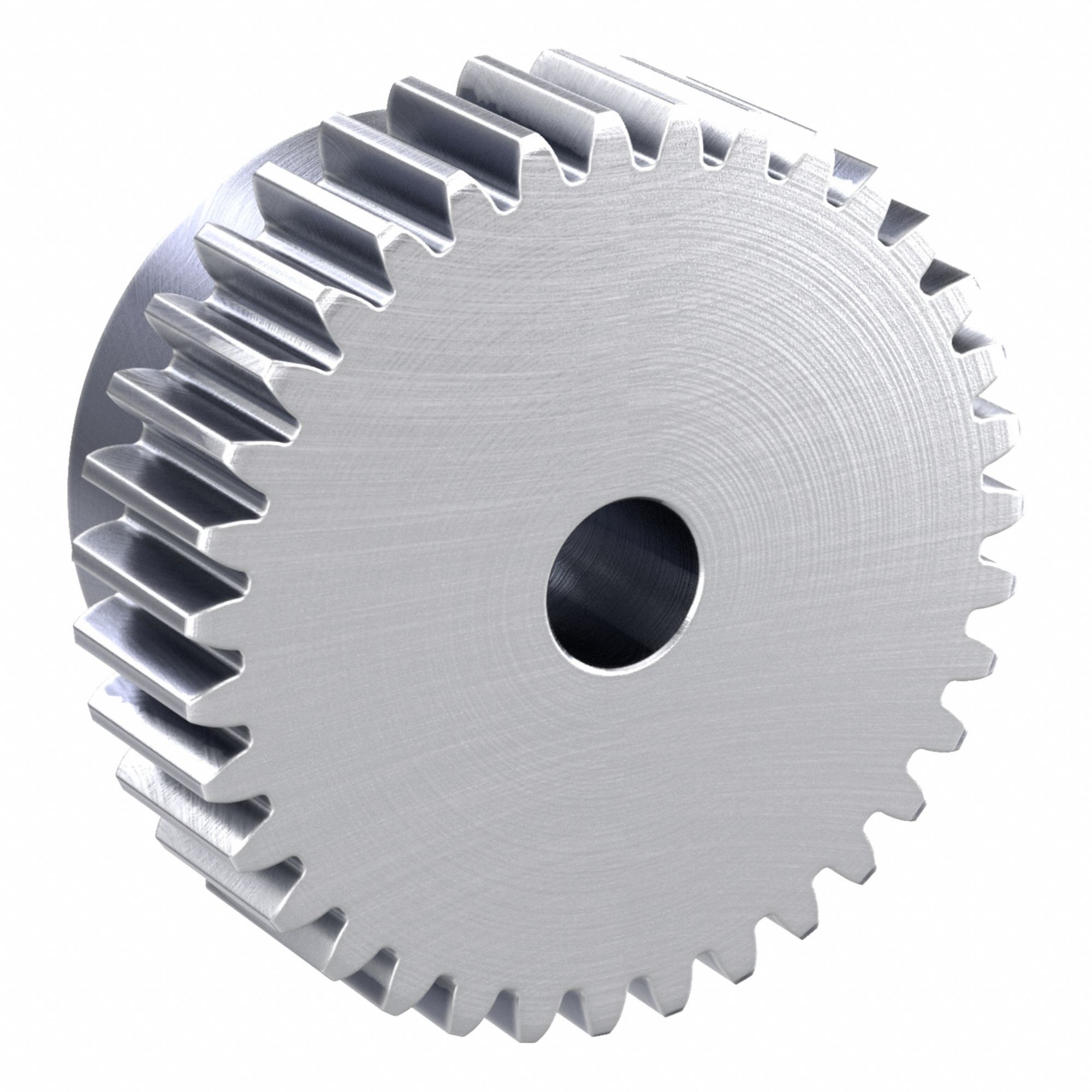Spur Gear: Module m 1.5, 35 Teeth, 10 mm Bore Dia, Stainless Steel, 20° Pressure Angle, Plain Bore